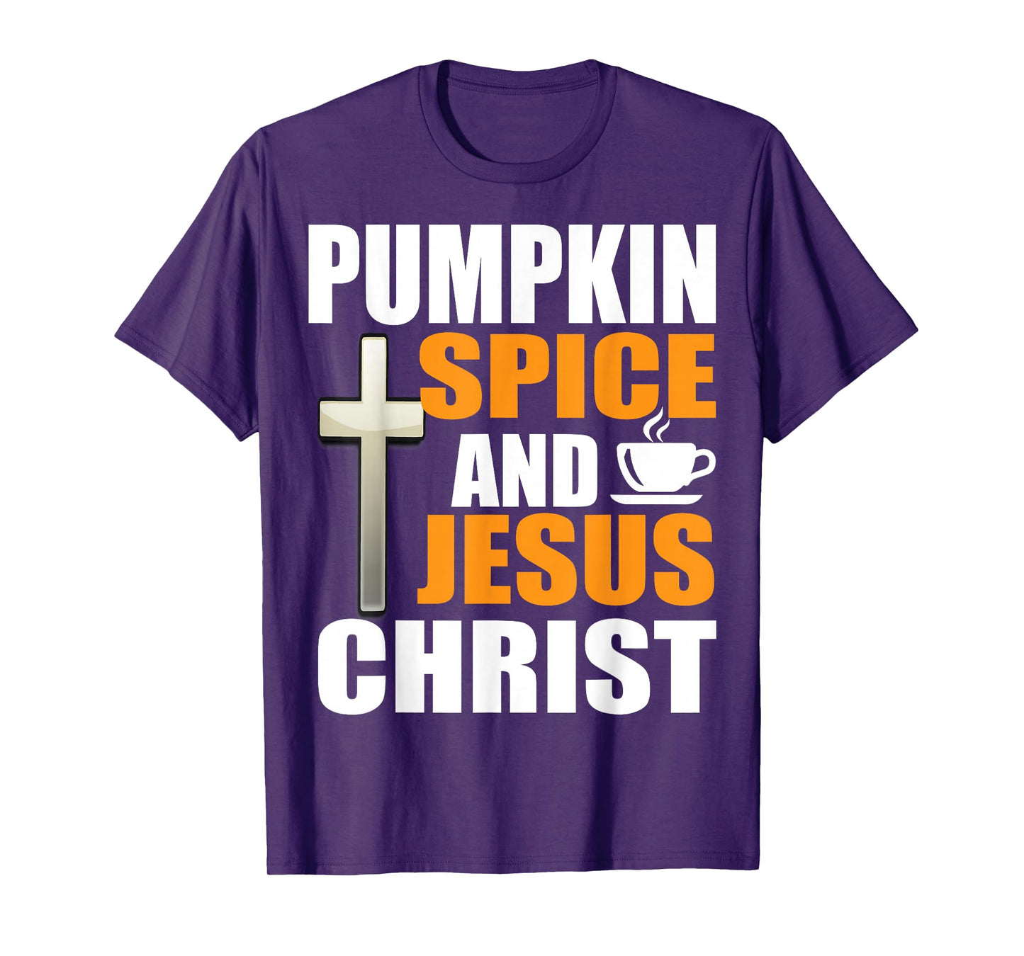 Pumpkin Spice and Jesus Christ Christian Faith Autumn Wear T-Shirt