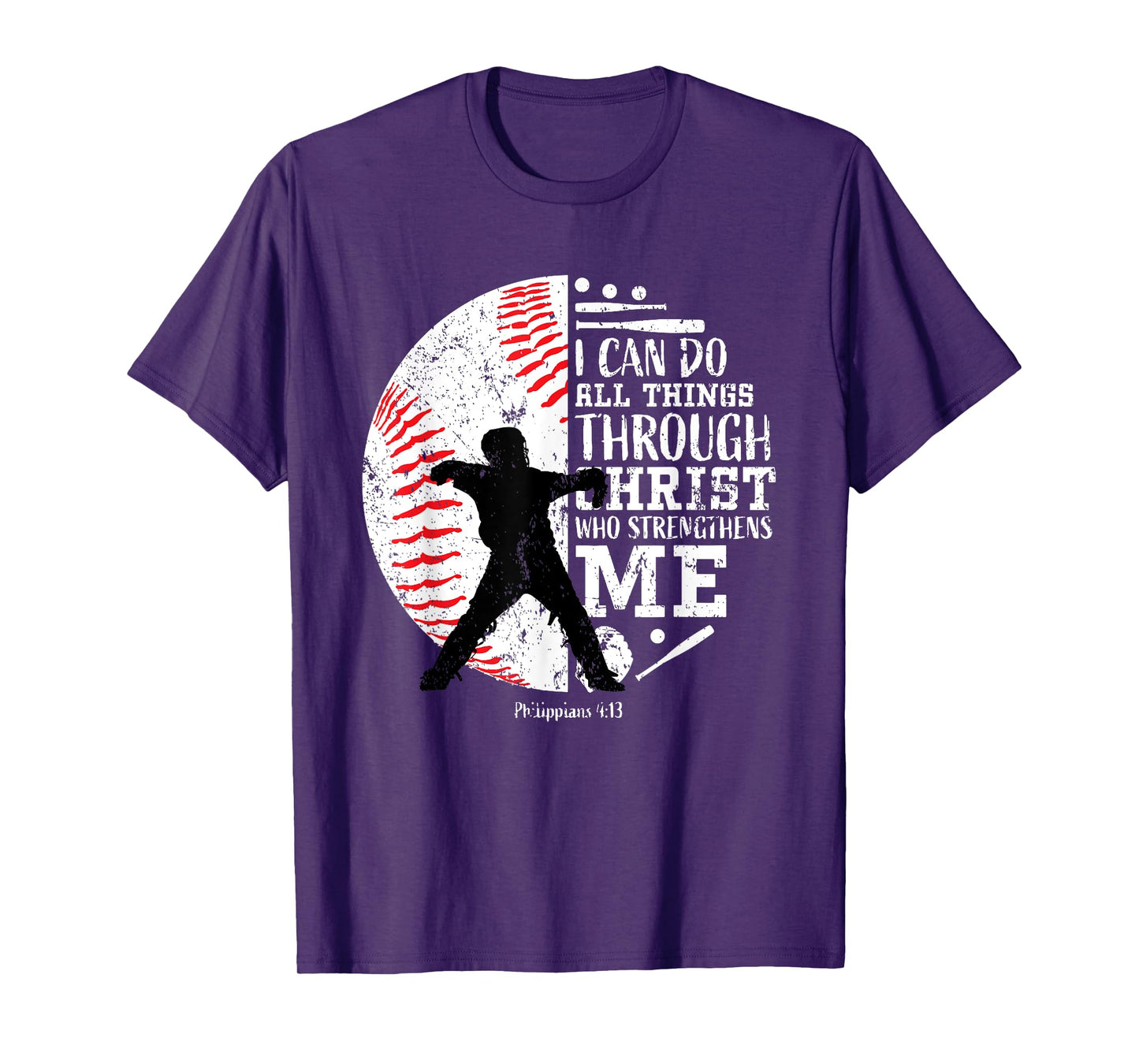 Baseball Catcher Gifts Players Teen Boys Kids Cool Christian T-Shirt