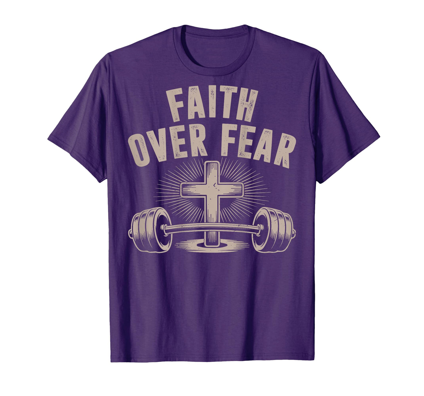 Faith Over Fear Funny Christian Workout Gym Jesus Men Women T-Shirt
