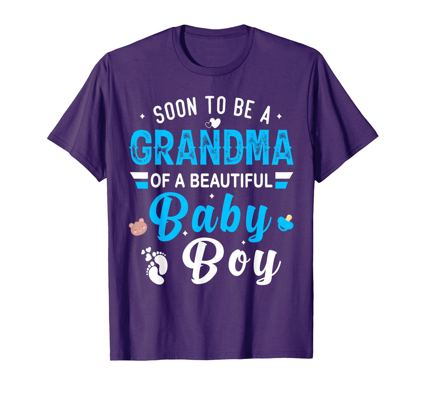 Soon to Be Grandma of a Beautiful Baby Boy gender reveal T-Shirt