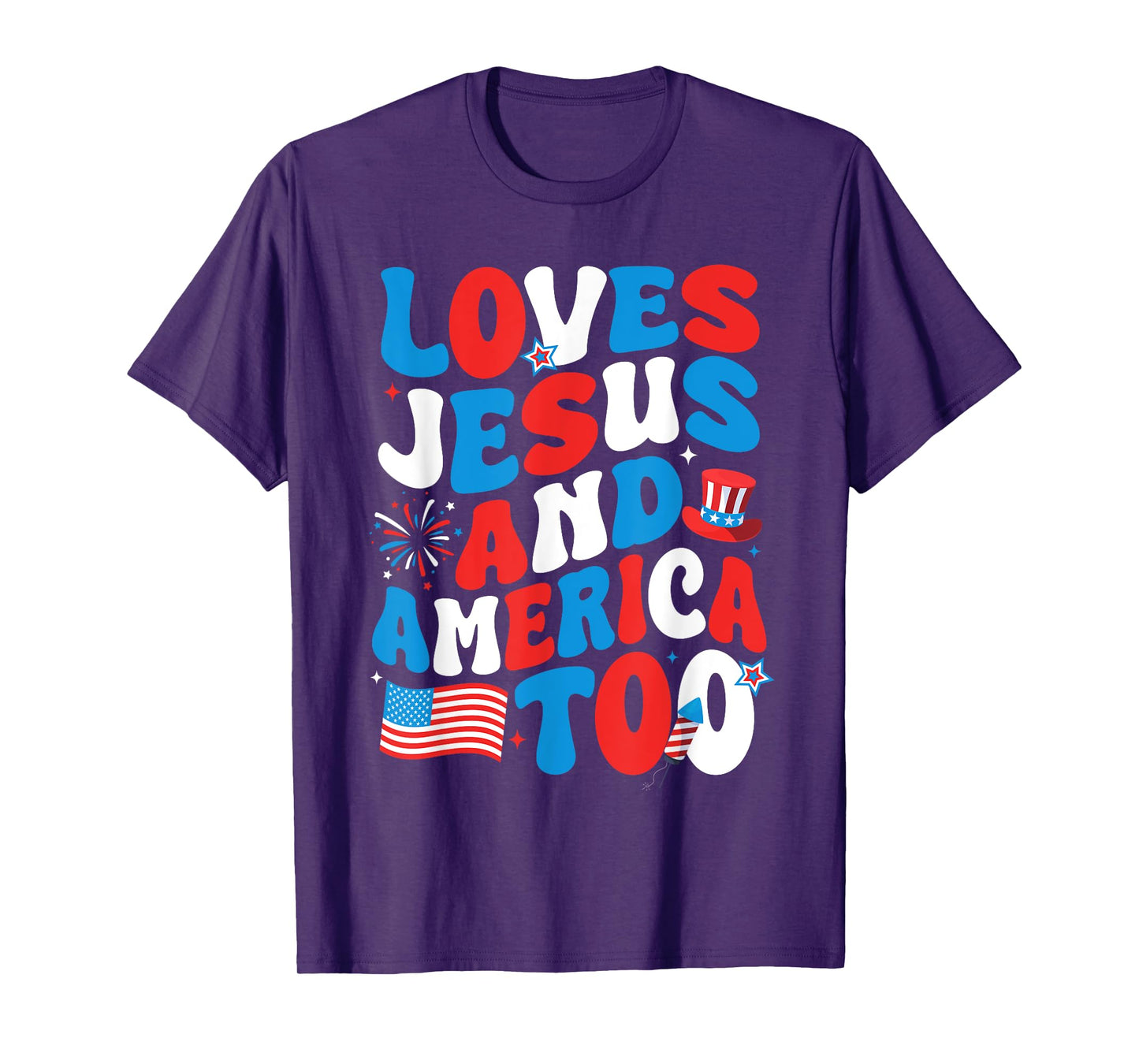 Patriotic Apparel: Loves god, America Too, Perfect for July T-Shirt