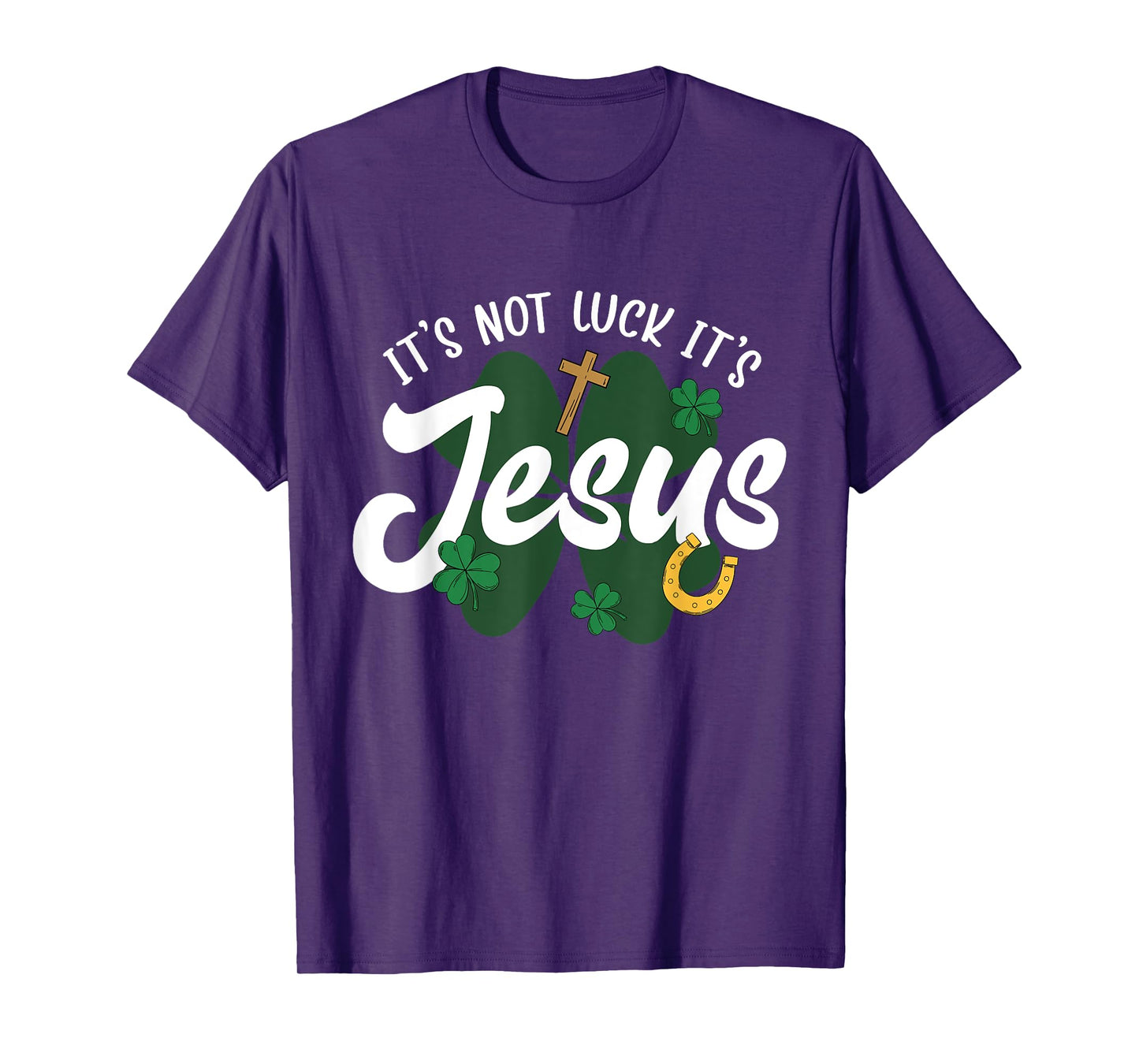 God Christian St Patricks Day Jesus Shamrock Lucky T-Shirt