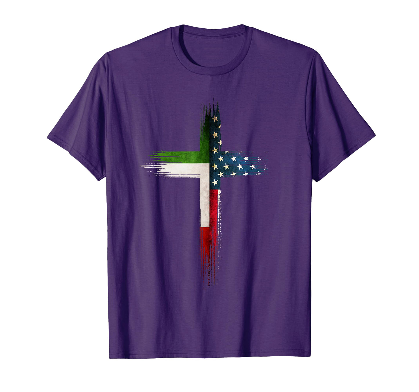Christian Cross Italian American US Flag T-Shirt