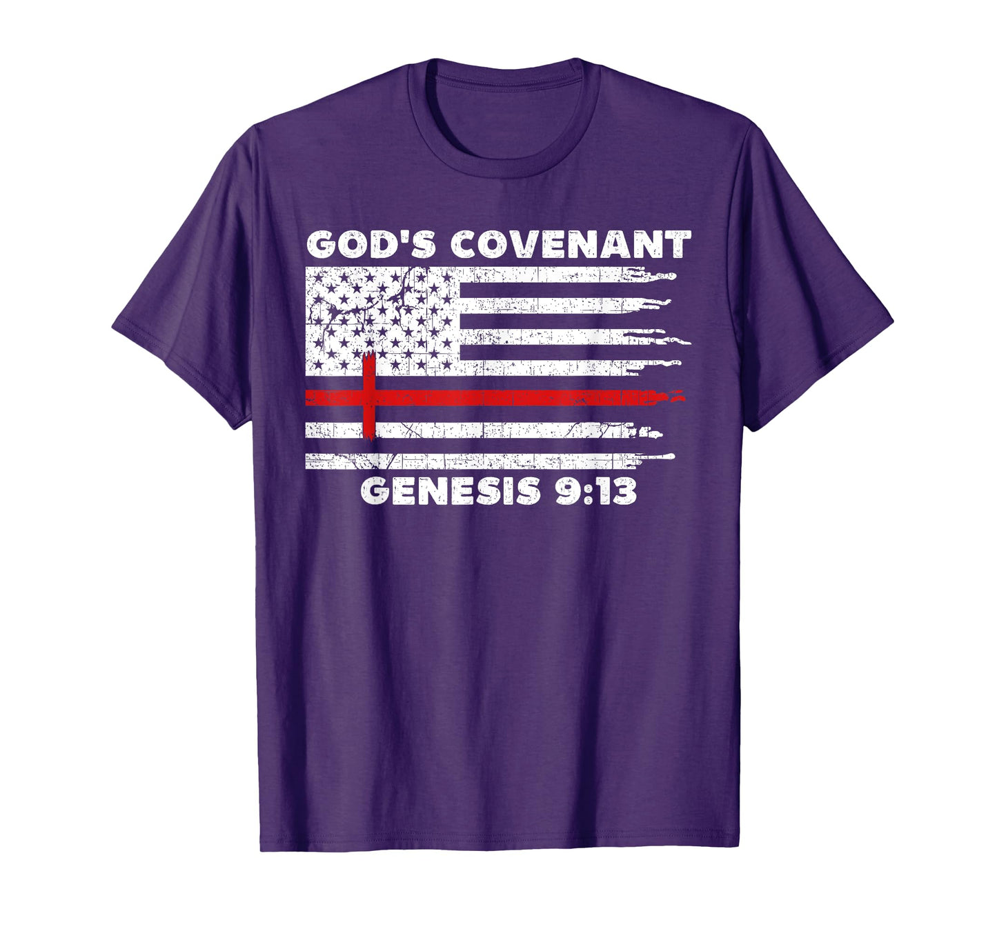 Gods Covenant Rainbow Genesis 9 13 Jesus Cross Bible Quote T-Shirt