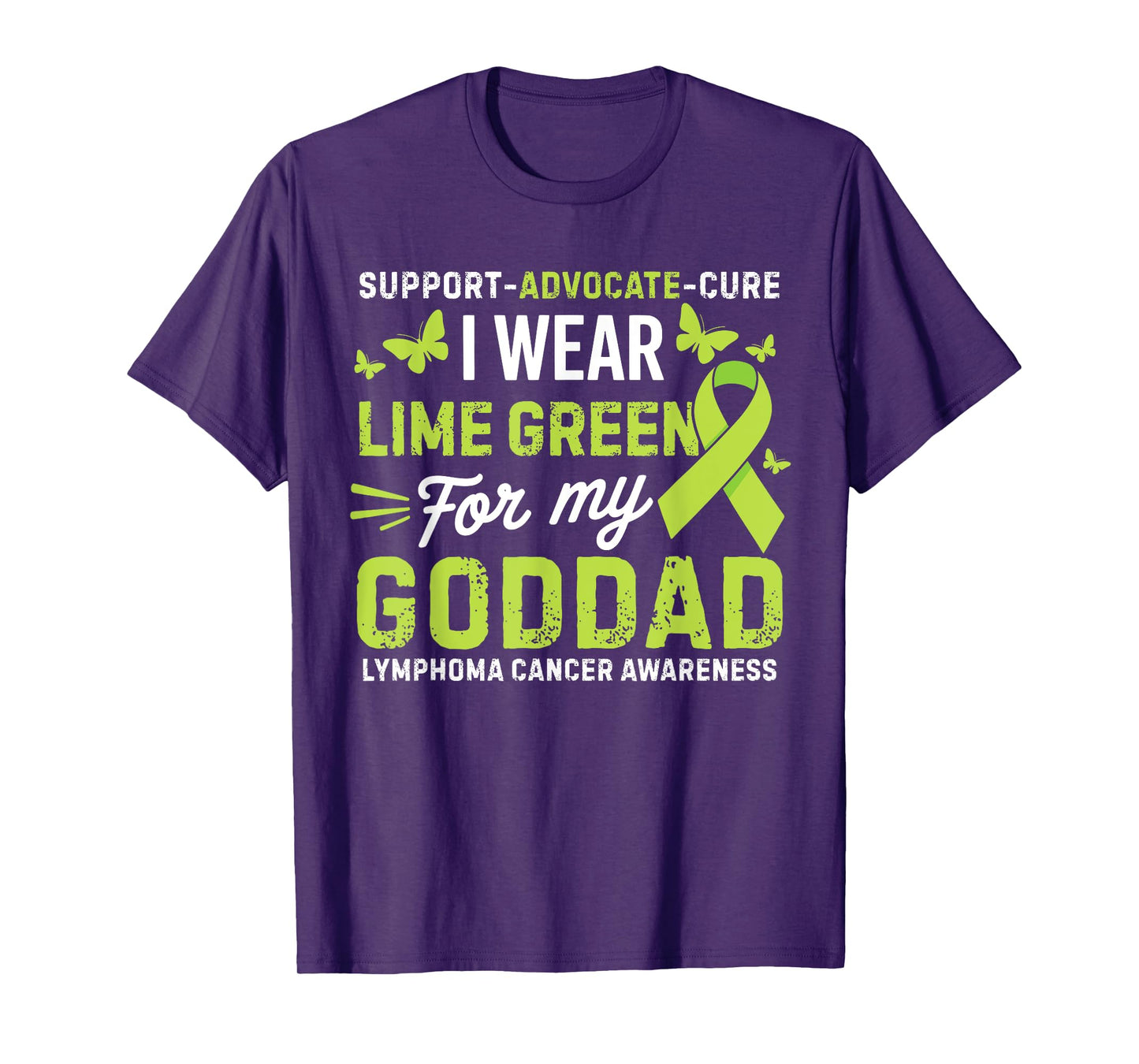 I Wear Lime Green for Goddad Lymphoma Cancer Awareness T-Shirt
