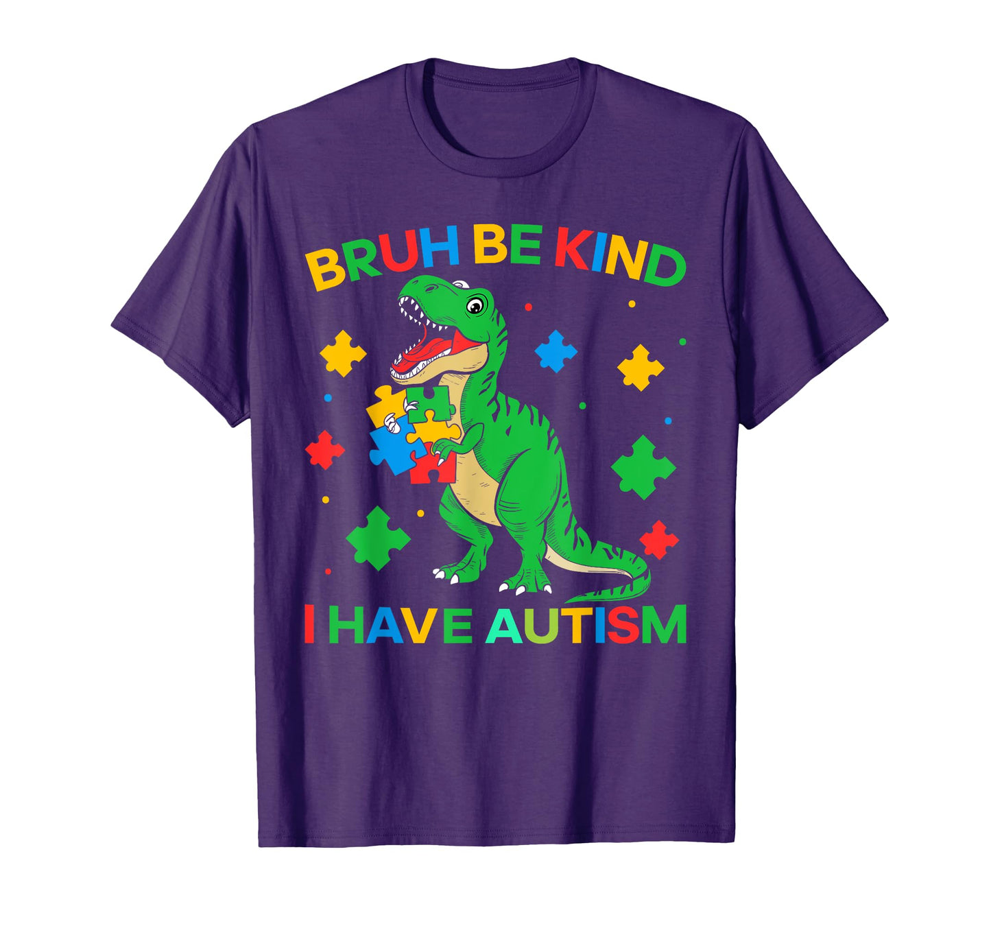 Autism Dinosaur Bruh Be Kind I Have Autism Awareness Boy kid T-Shirt