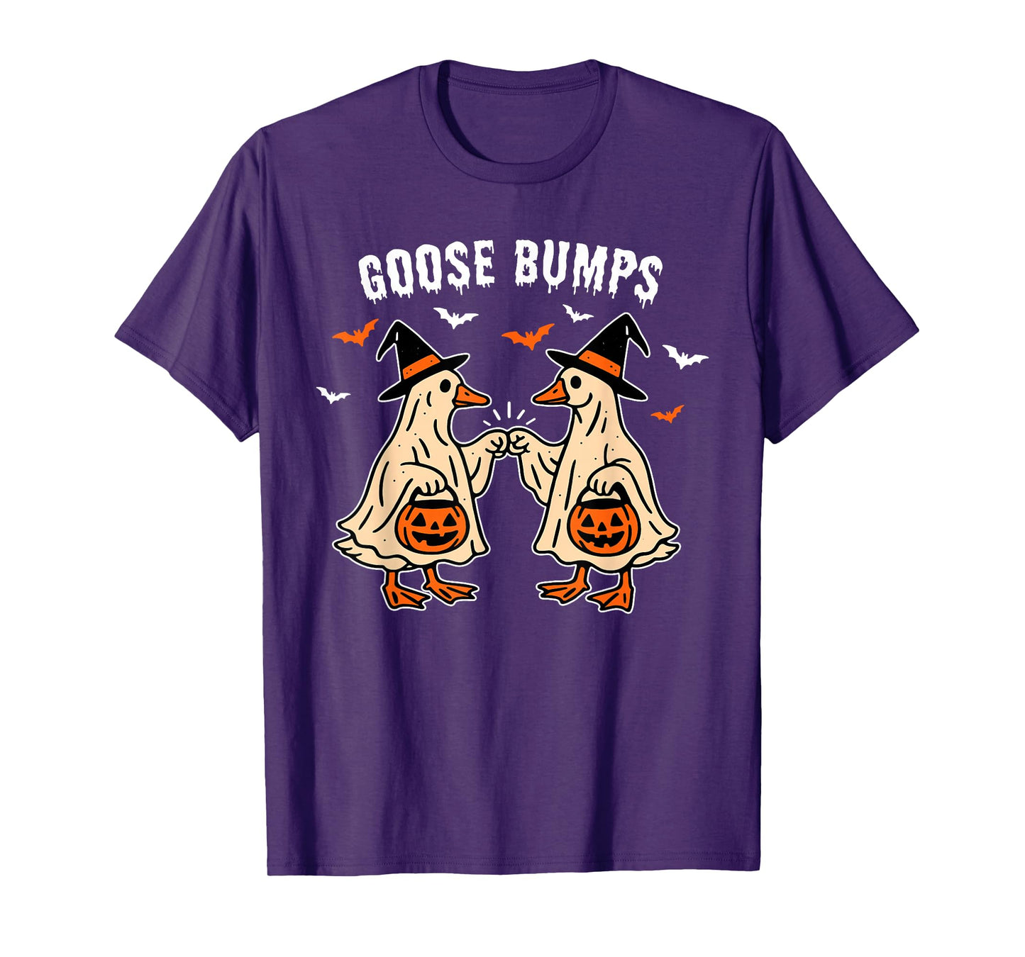 Goose Bumps Duck Pumking Halloween Funny Vintage T-Shirt
