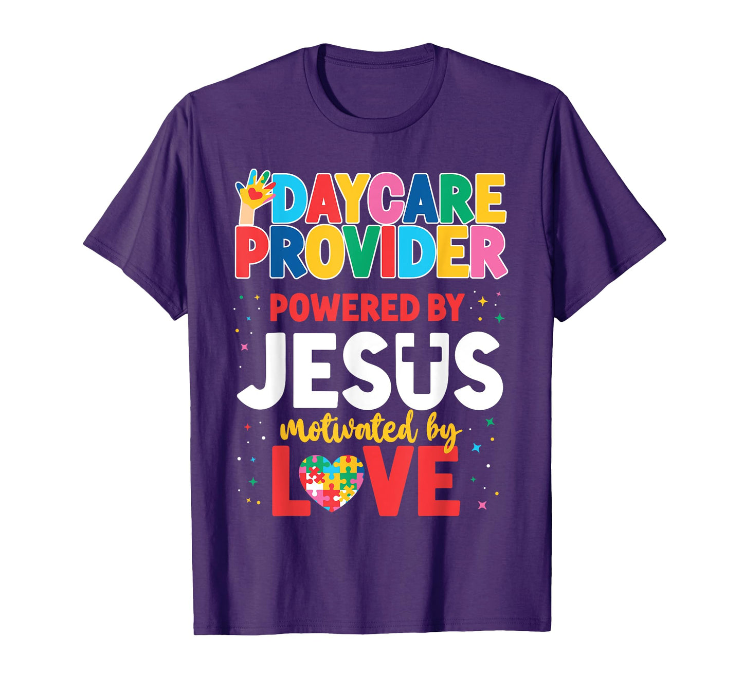 Childcare Daycare Provider Teacher Babysitter Jesus Faith Men Women Girls Kids T-Shirt