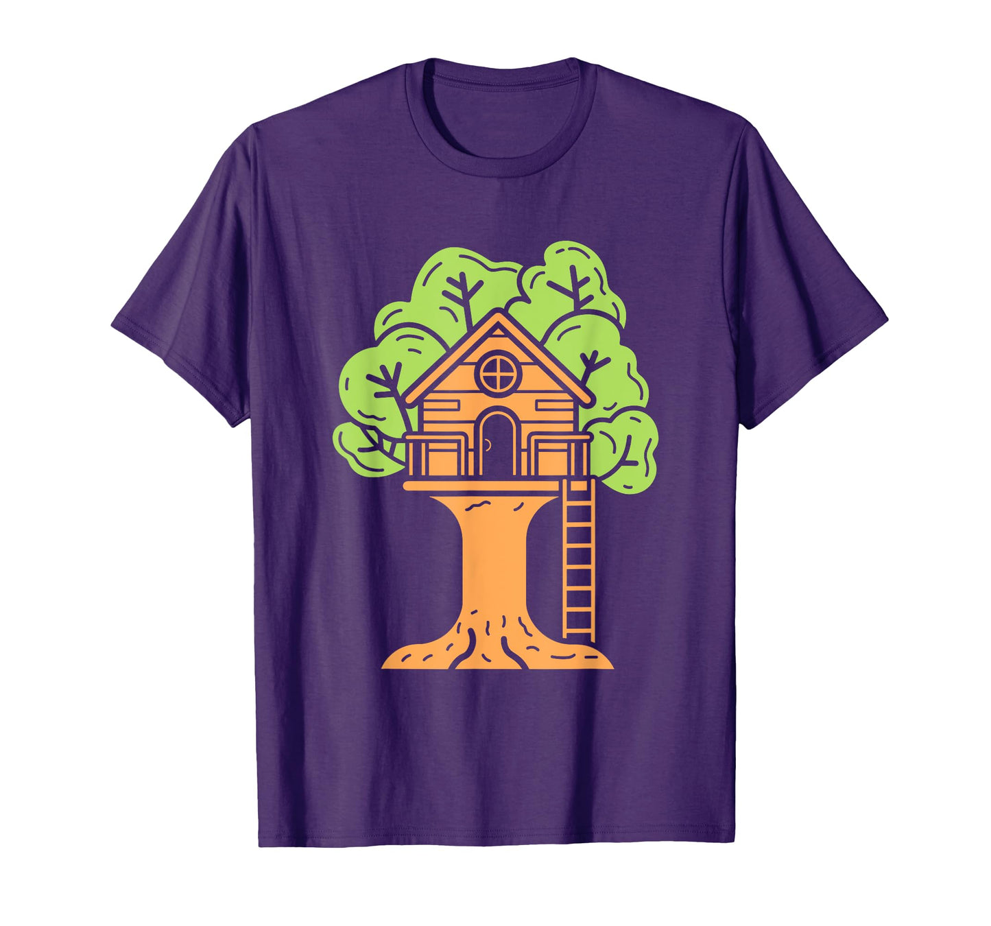 Nature tree house in minimalist trees simple tree house T-Shirt