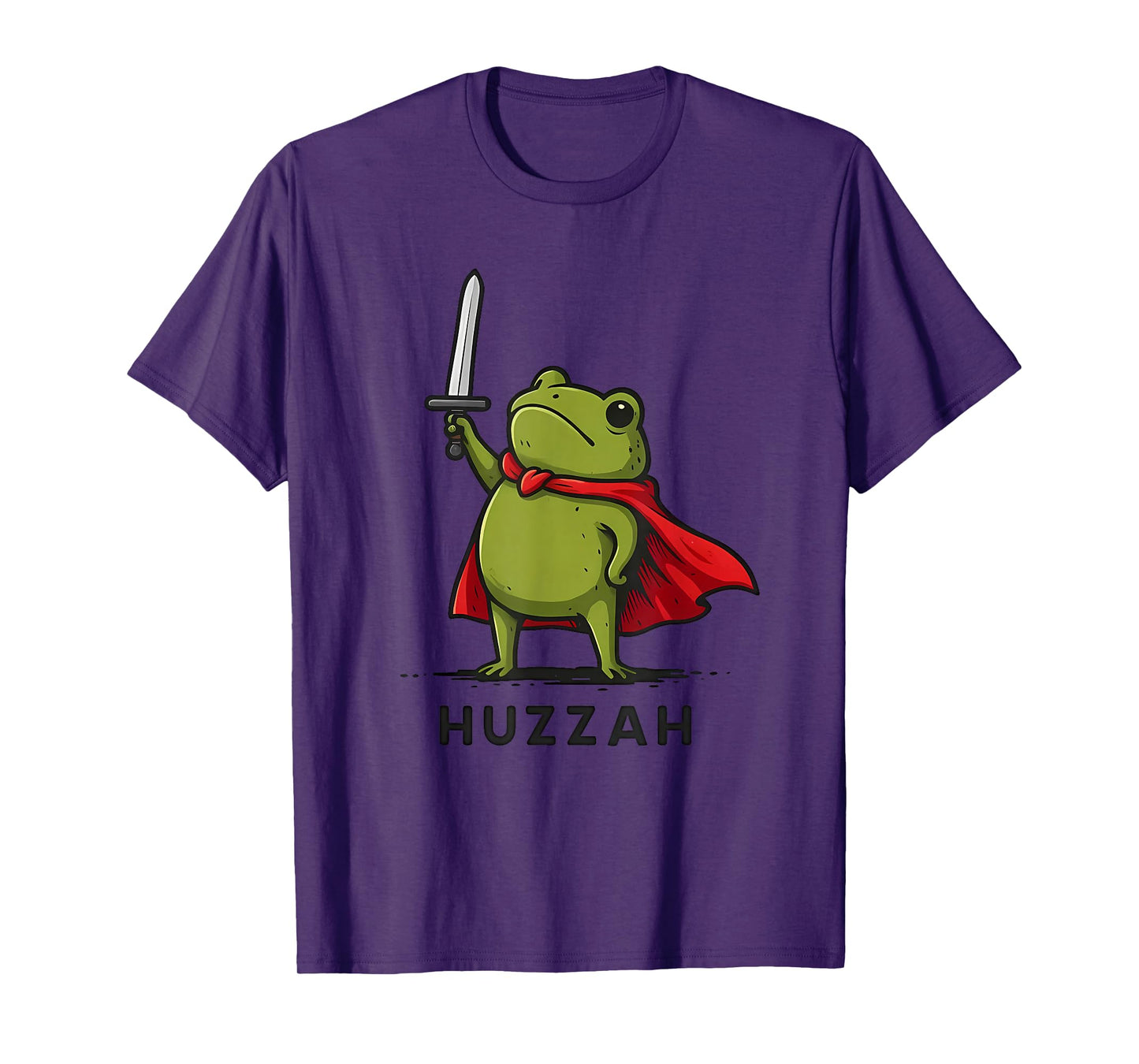 Huzzah Frog Knight Funny Sword Meme Quote T-Shirt