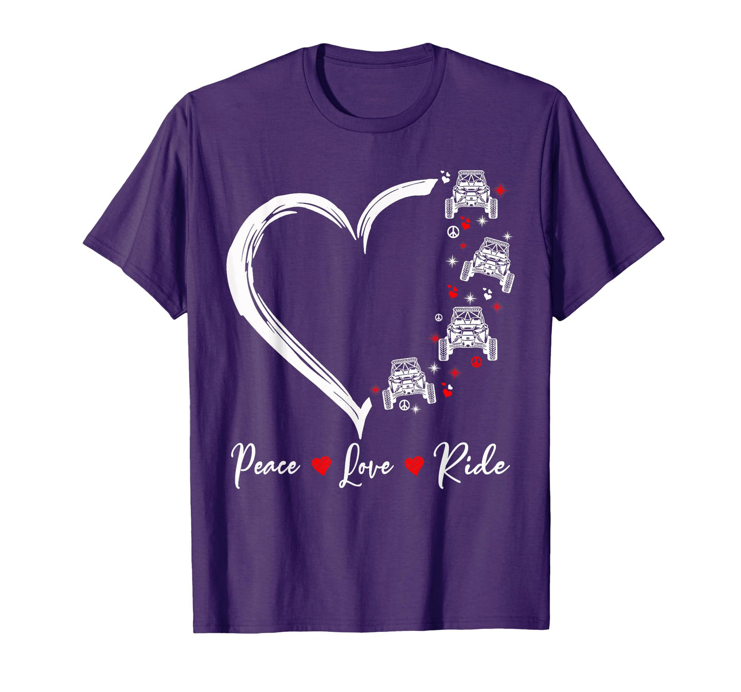Peace Love Ride UTV SXS Funny Side By Side Offroading T-Shirt