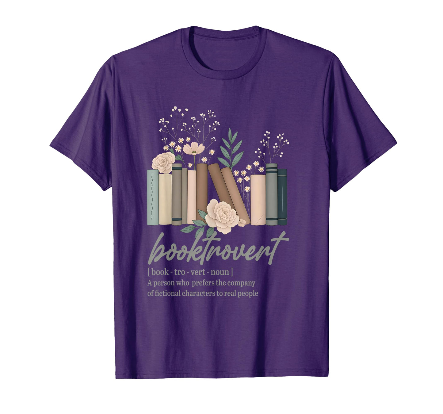 Floral Booktrovert Wildflowers Bookworm Reading Book Lovers T-Shirt