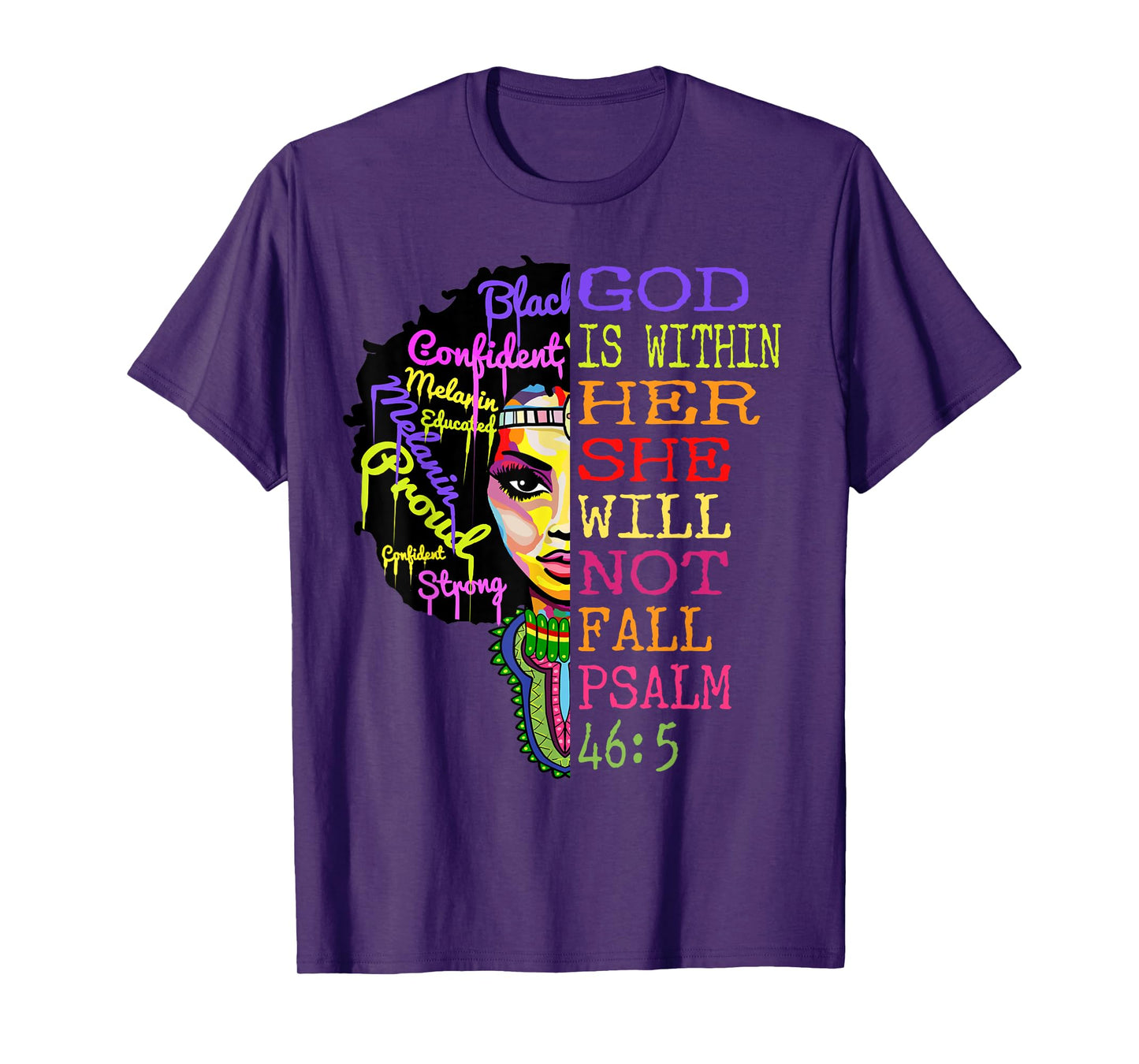 God is Within Her She Will Not Fall Christian Inspirational T-Shirt