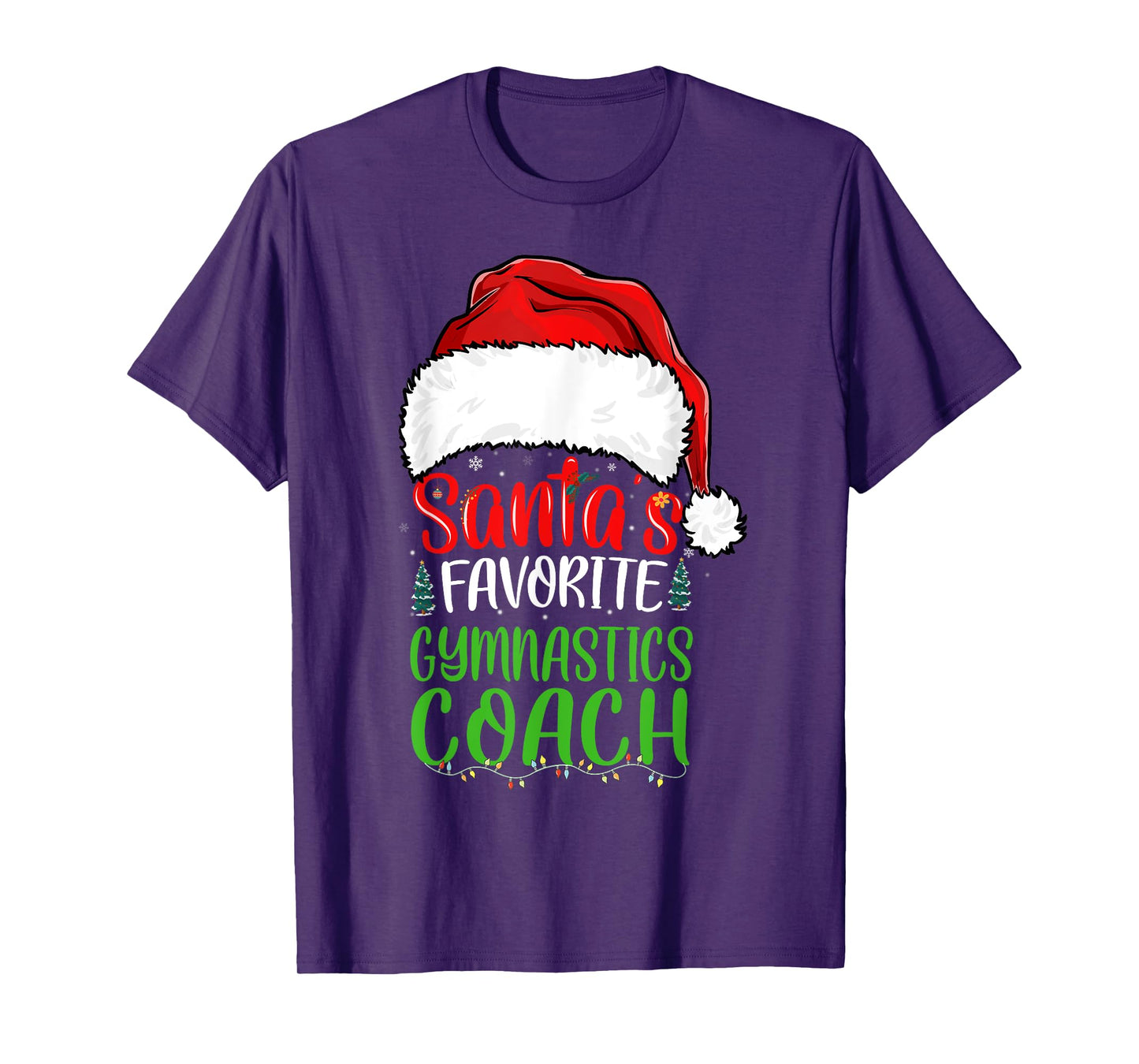 Santa's Favorite Gymnastics Coach Funny Christmas Gymnastics T-Shirt