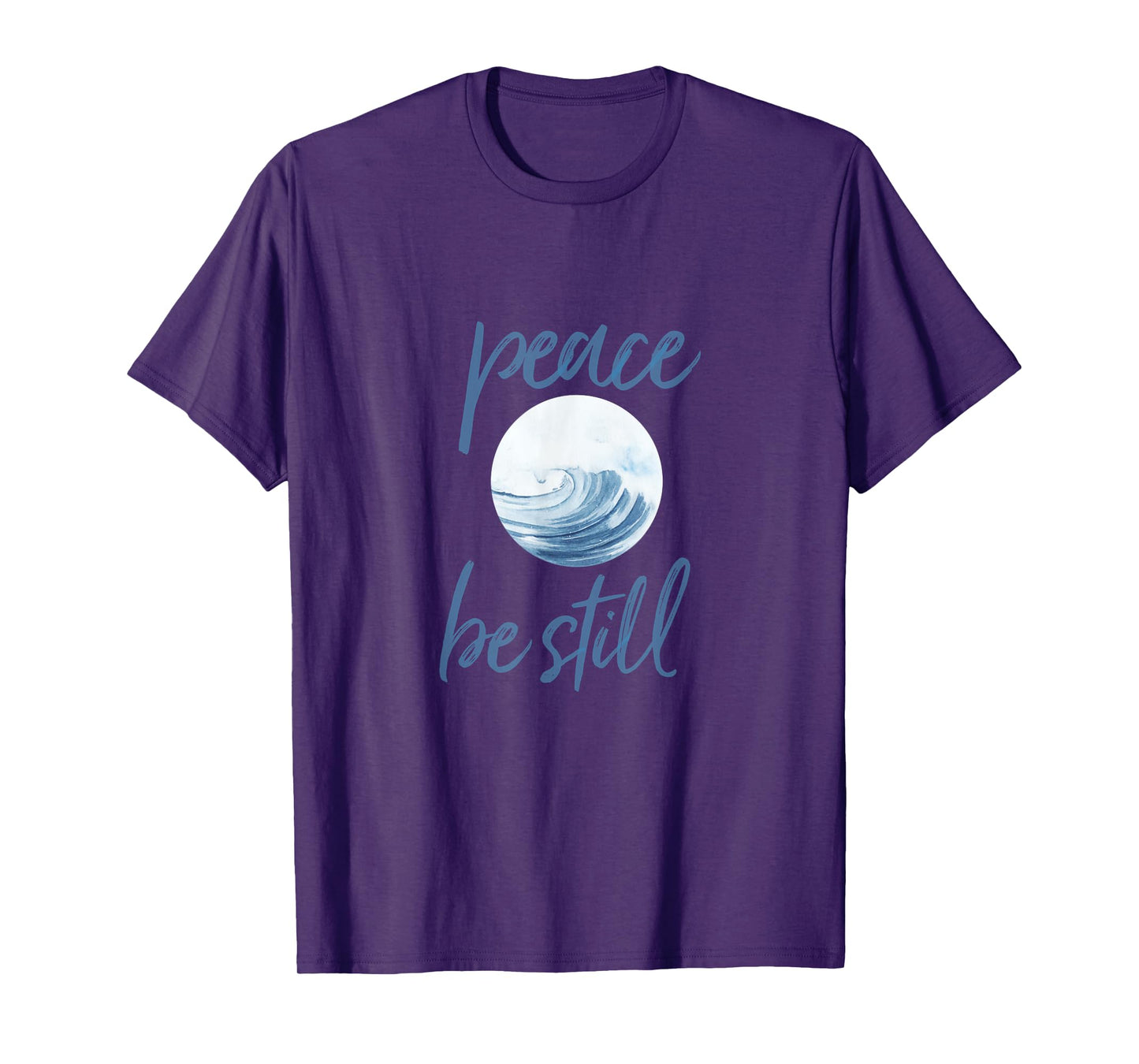 Christian Scripture Peace Be Still Mark 4:39 Ocean Beachwear T-Shirt