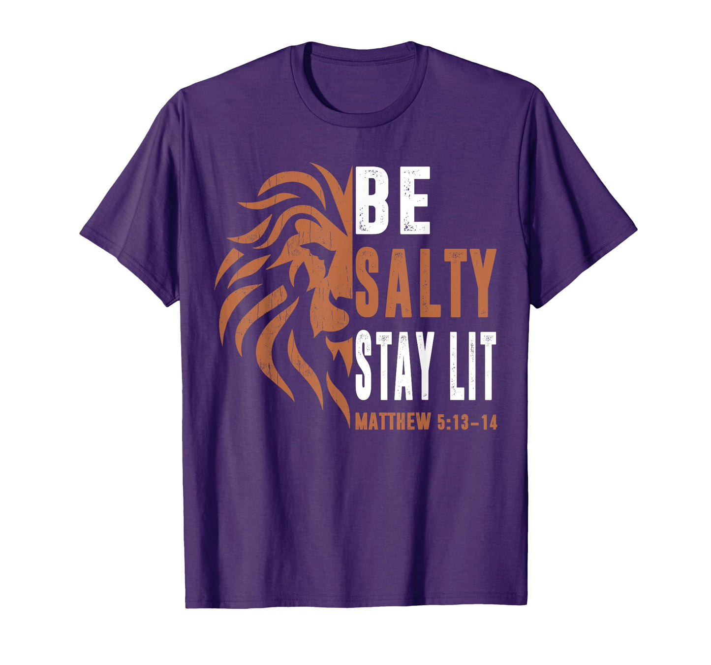 Dad Christian-Shirt Be Salty Stay Lit Men Lion Faith Jesus T-Shirt