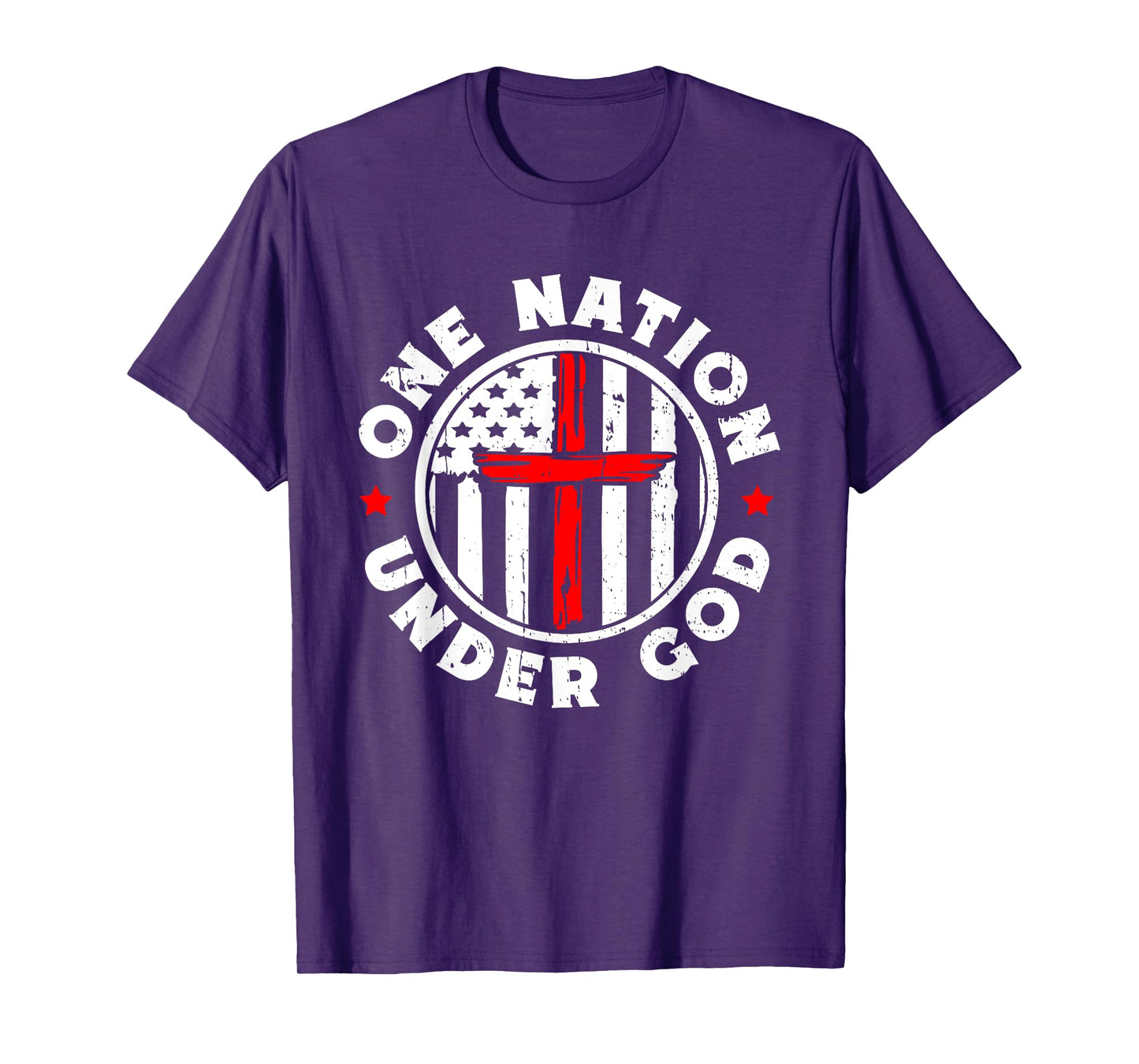 One Nation Under God Jesus Blessed American Flag T-Shirt
