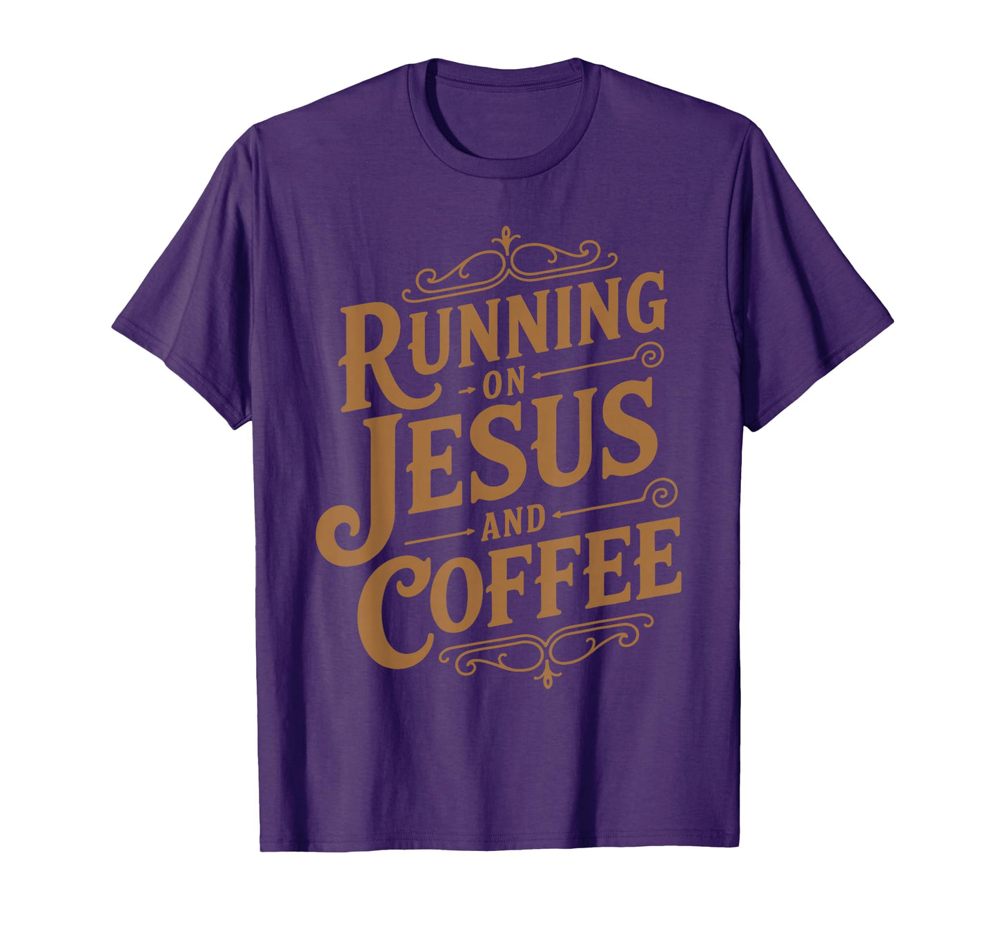 Running On Jesus and Coffee Funny Faith and Caffeine T-Shirt