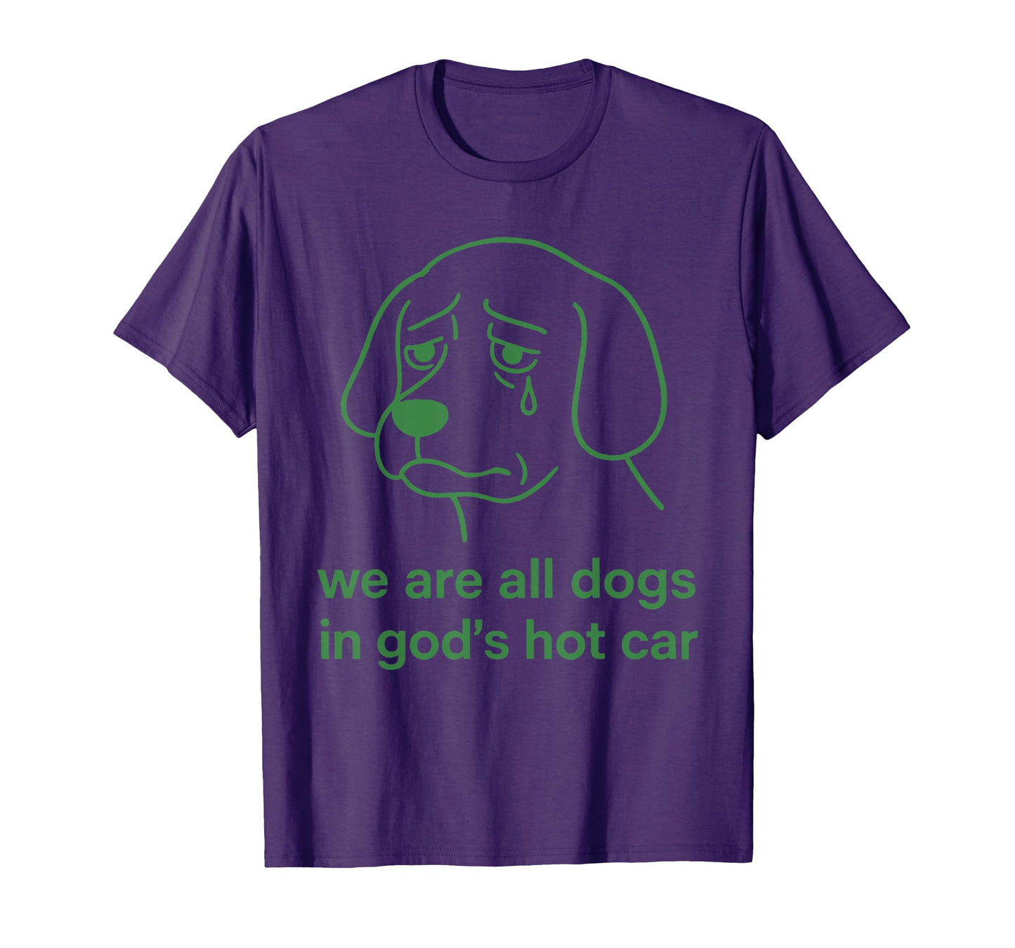 We're All Dogs in God’s Hot Car Sad Funny Meme T-Shirt