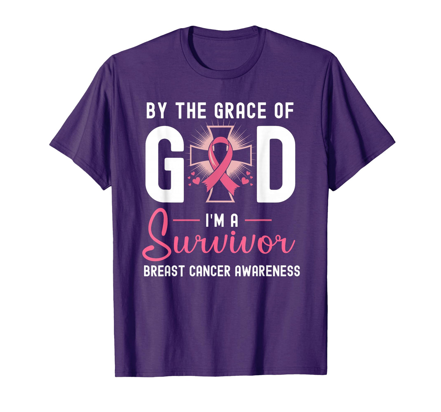 by The Grace God I'm A Survivor Breast Cancer Survivor T-Shirt