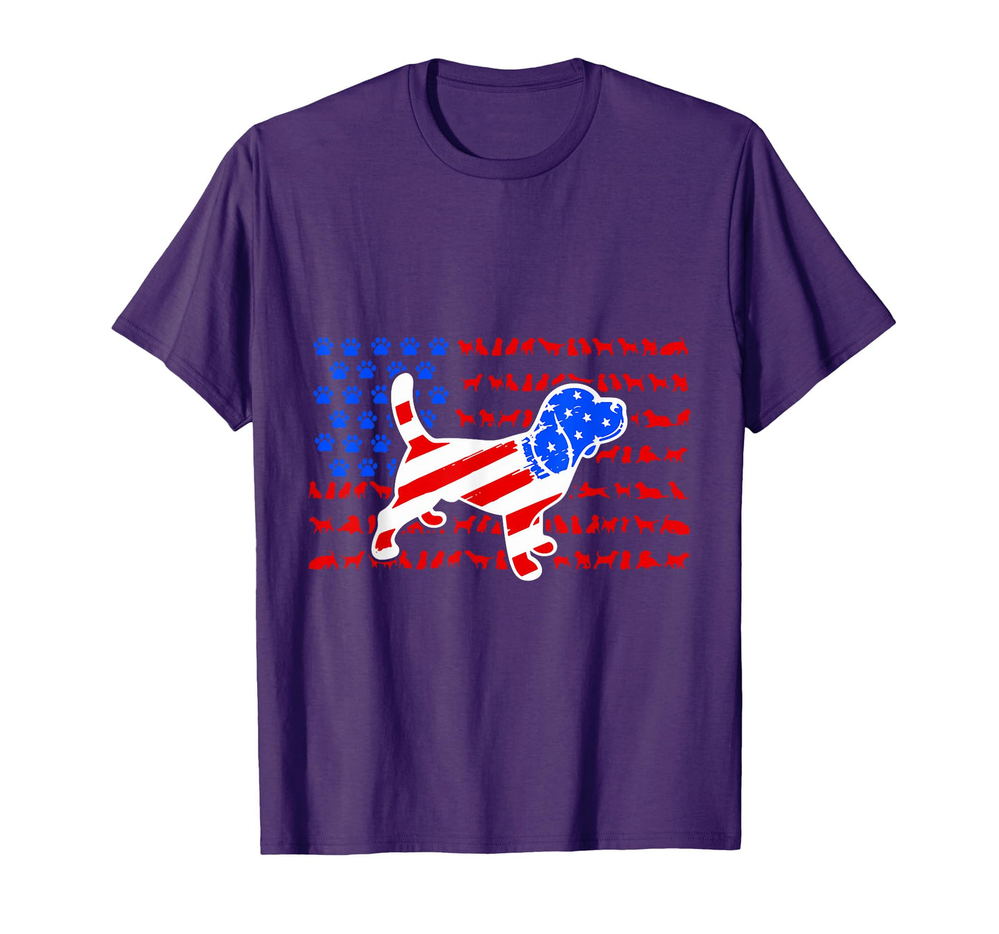 God Bless American Flag Patriotic USA Flag Funny Dogs Lovers T-Shirt