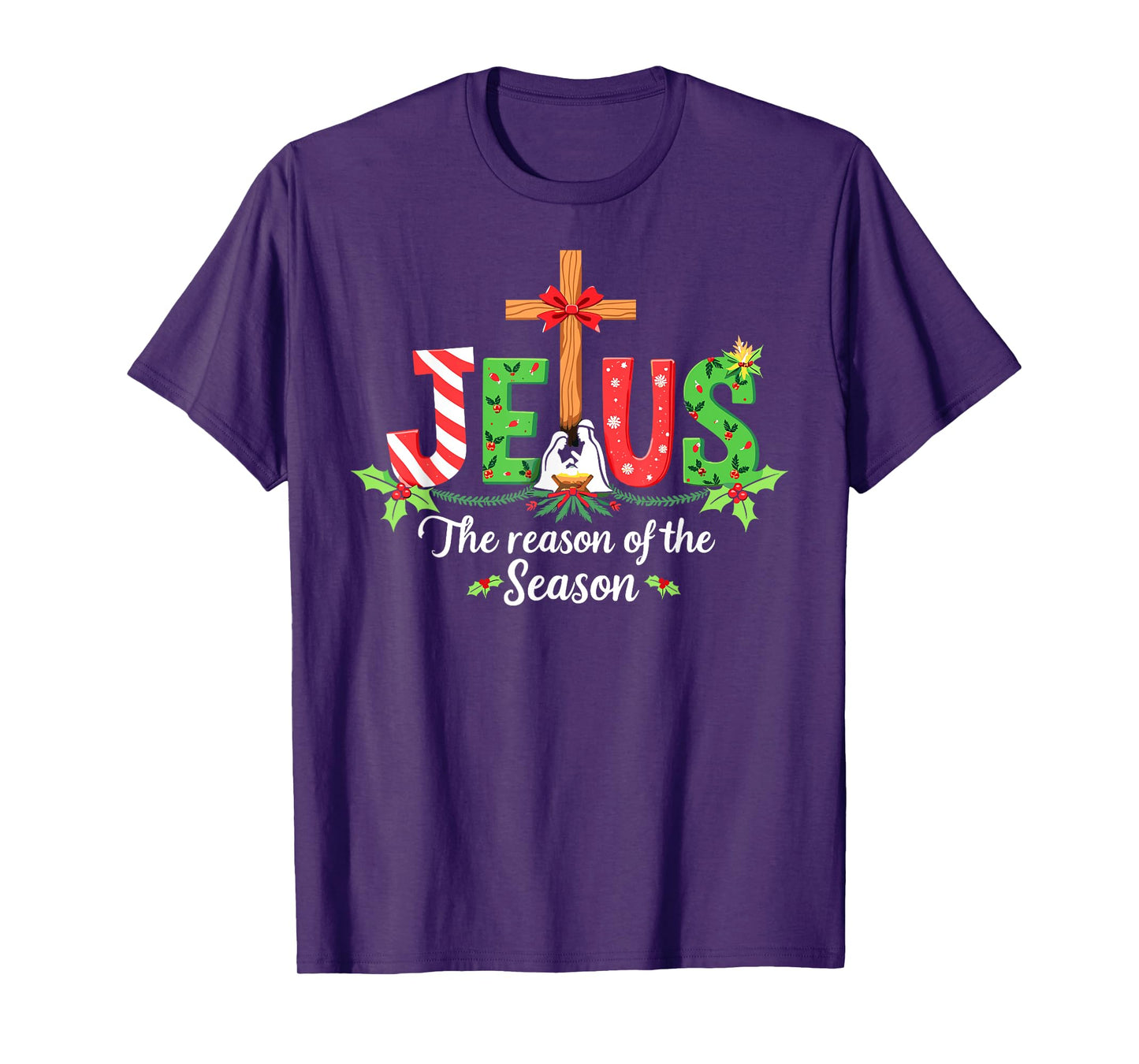 Jesus is the Reason for the Season Christmas Christian Tee T-Shirt
