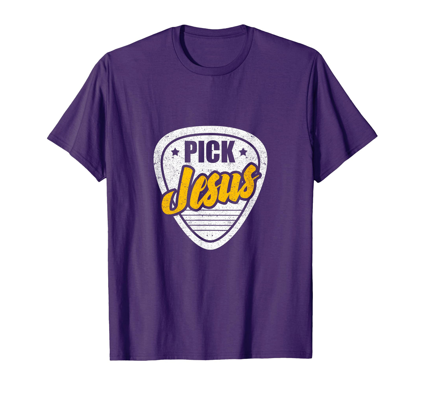 Pick Jesus Vintage Guitarists Musician Christian T-Shirt