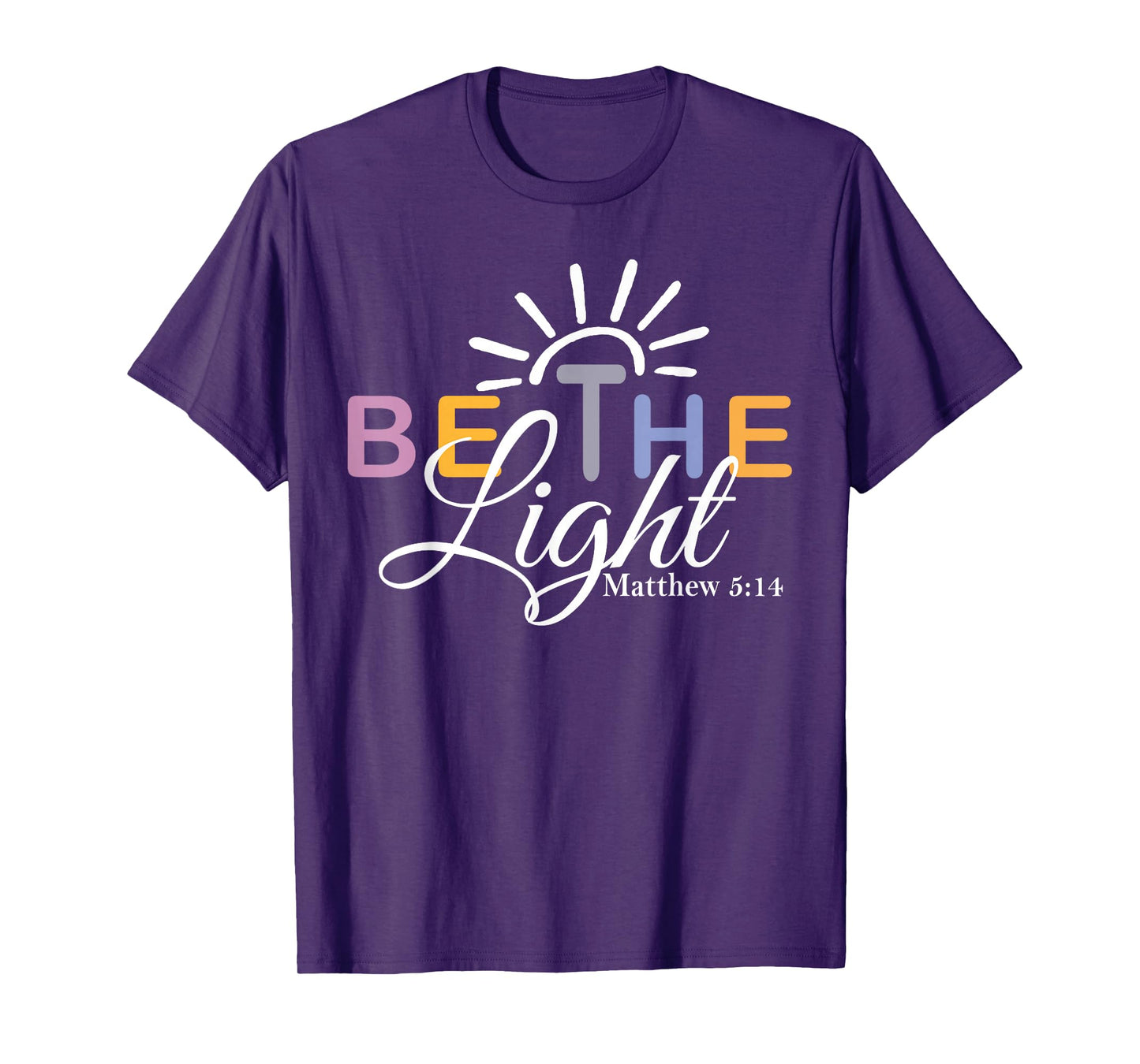 Christian Be The Light Women Bible Verse Jesus Faith T-Shirt