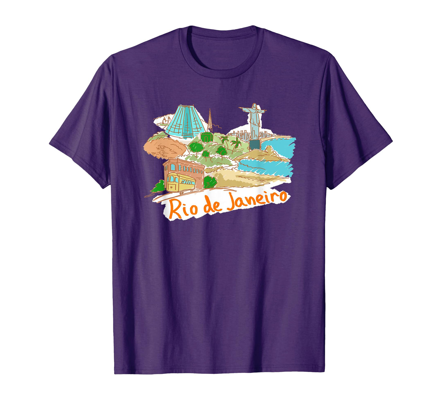 Rio De Janeiro Beach Christ the Redeemer T-Shirt for Men Women Girls Kids