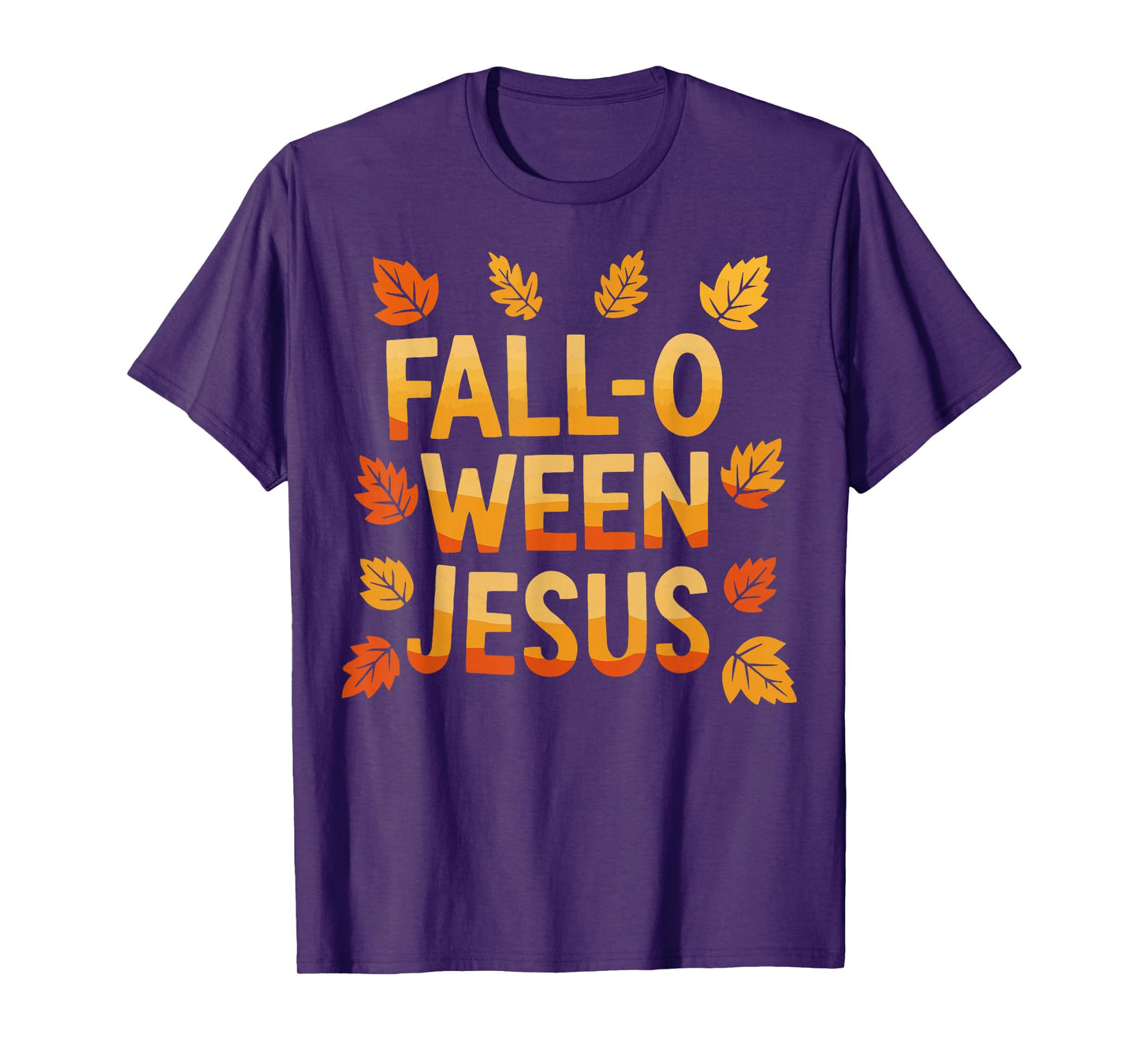 Fall-O-Ween Jesus Funny Christian Halloween Autumn Leaves T-Shirt