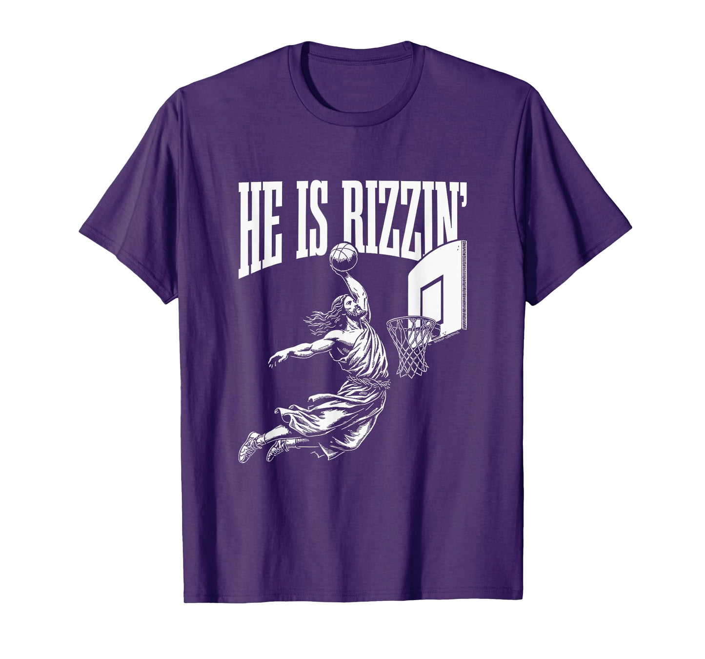 He Is Rizzin Funny Jesus Basketball Meme T-Shirt