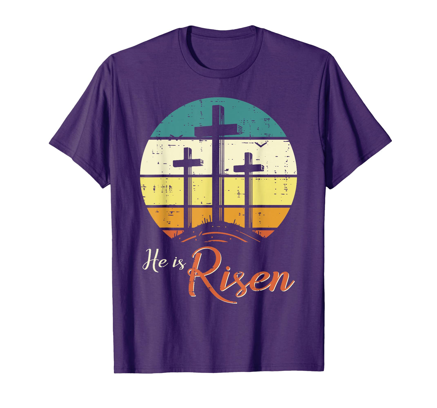 Easter Christian He Is Risen Retro Jesus Cross Women Men Kid T-Shirt
