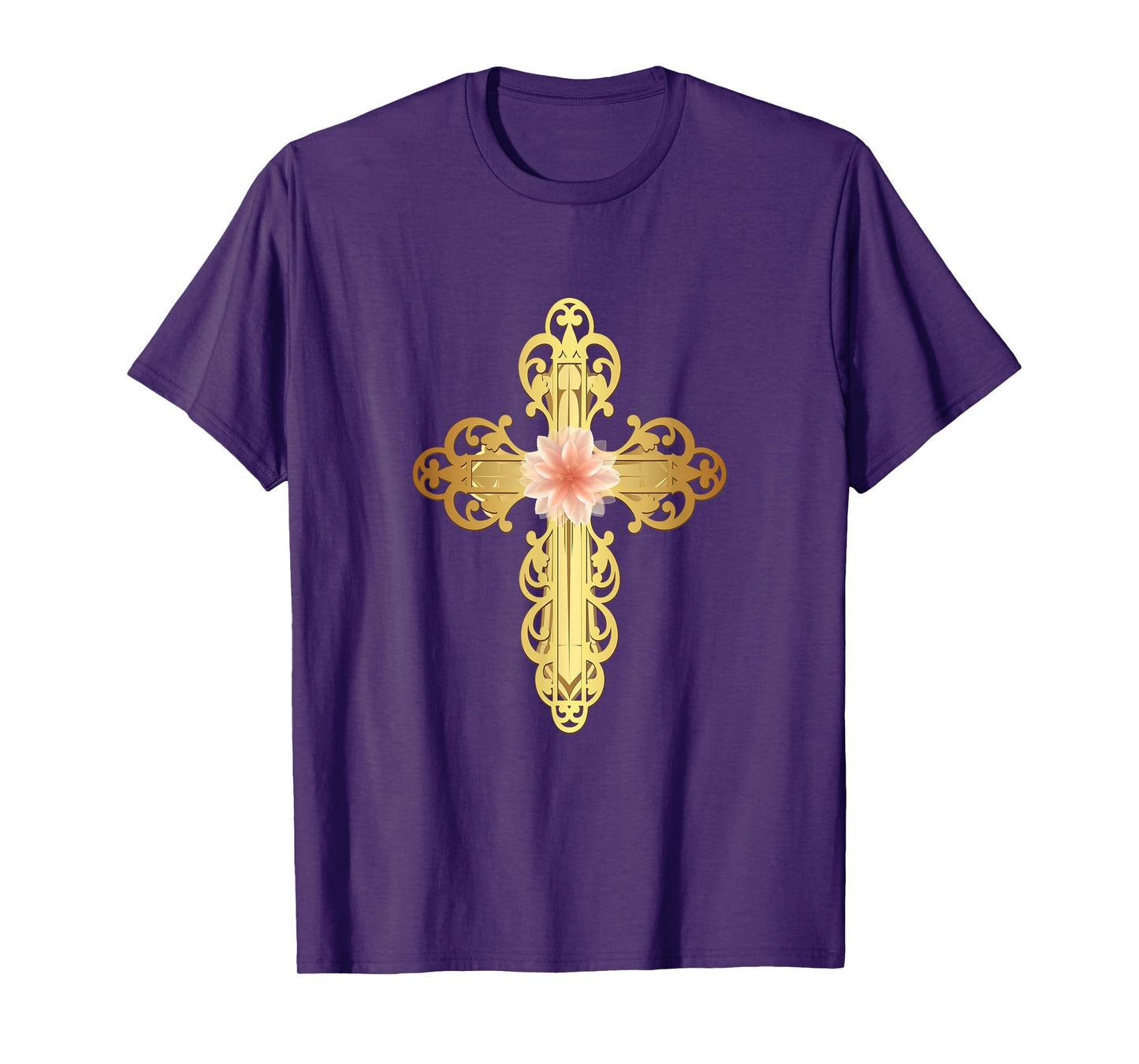 Beautiful Gold Cross Flower,Cross Gifts,Christian Gift Ideas T-Shirt