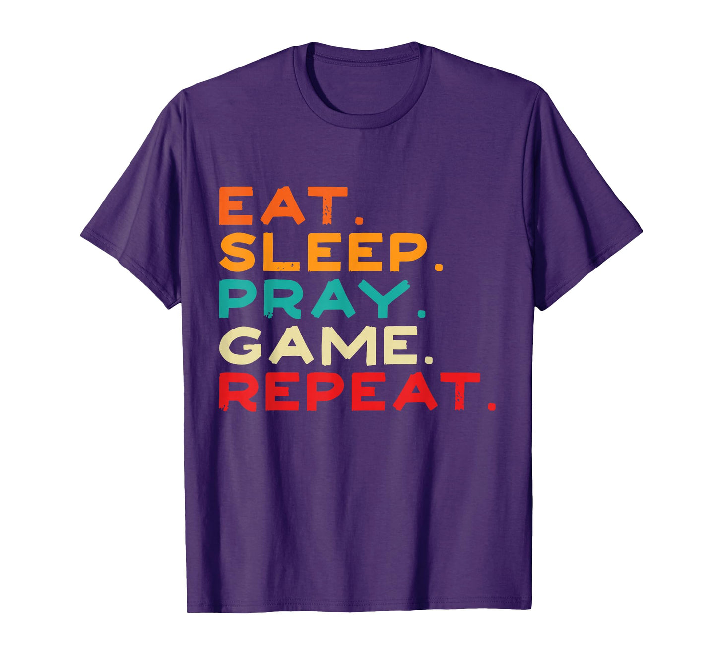 Eat Sleep Pray Game Repeat Retro Vintage Funny Gaming Boys T-Shirt
