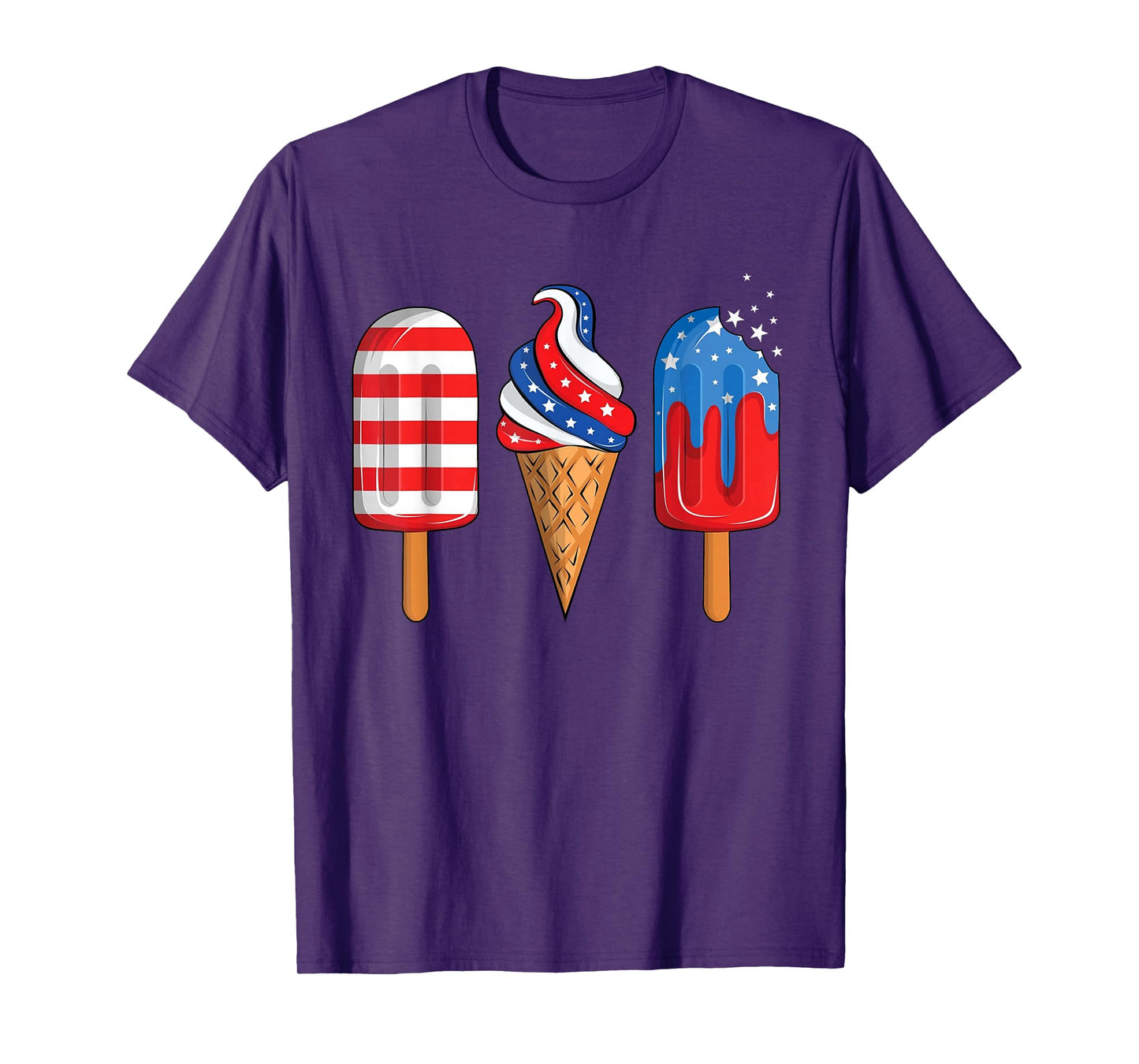 4th Of July Popsicle Red White Blue American Flag Patriotic T-Shirt