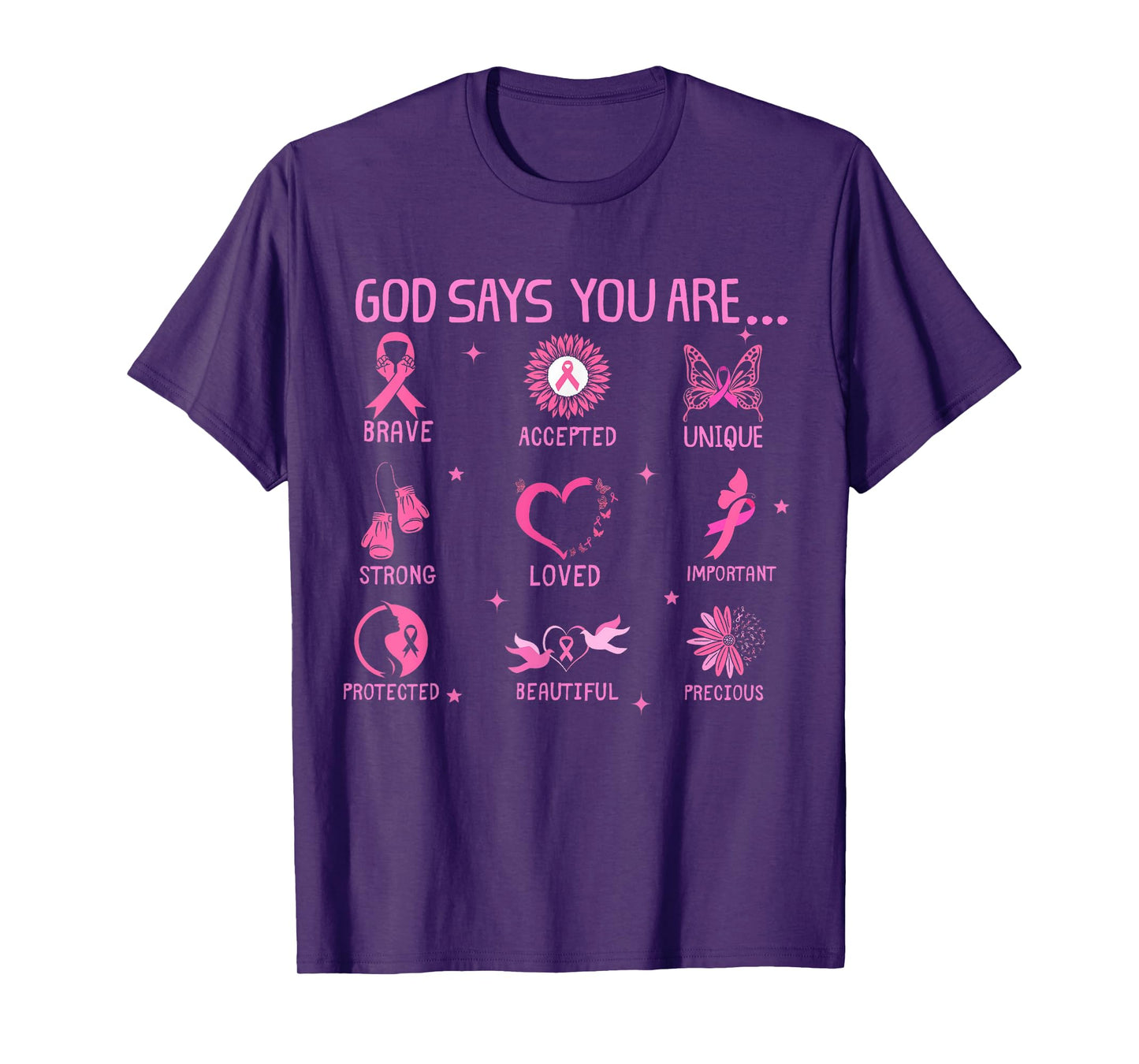 Breast Cancer Awareness God Says You are Pink Ribbon Women T-Shirt