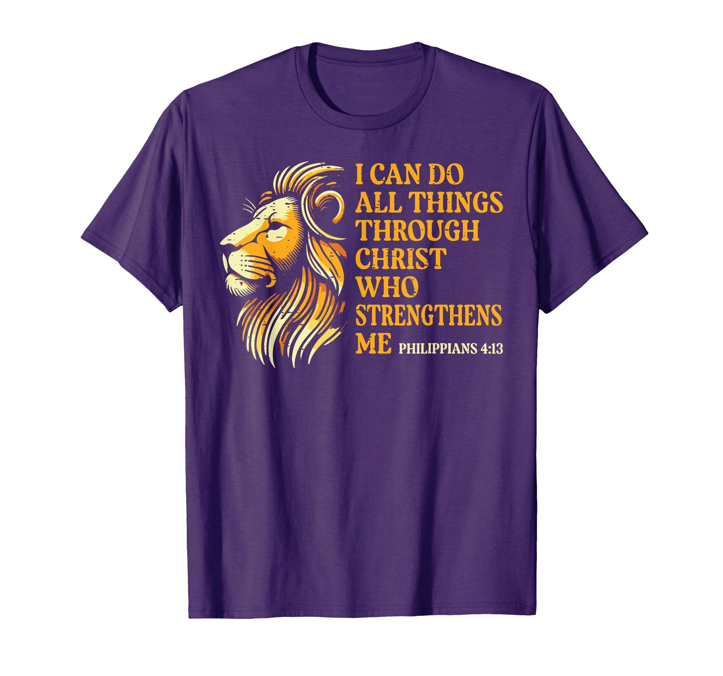I Can Do All Things Through Him Lion Christian Men Women Kid T-Shirt