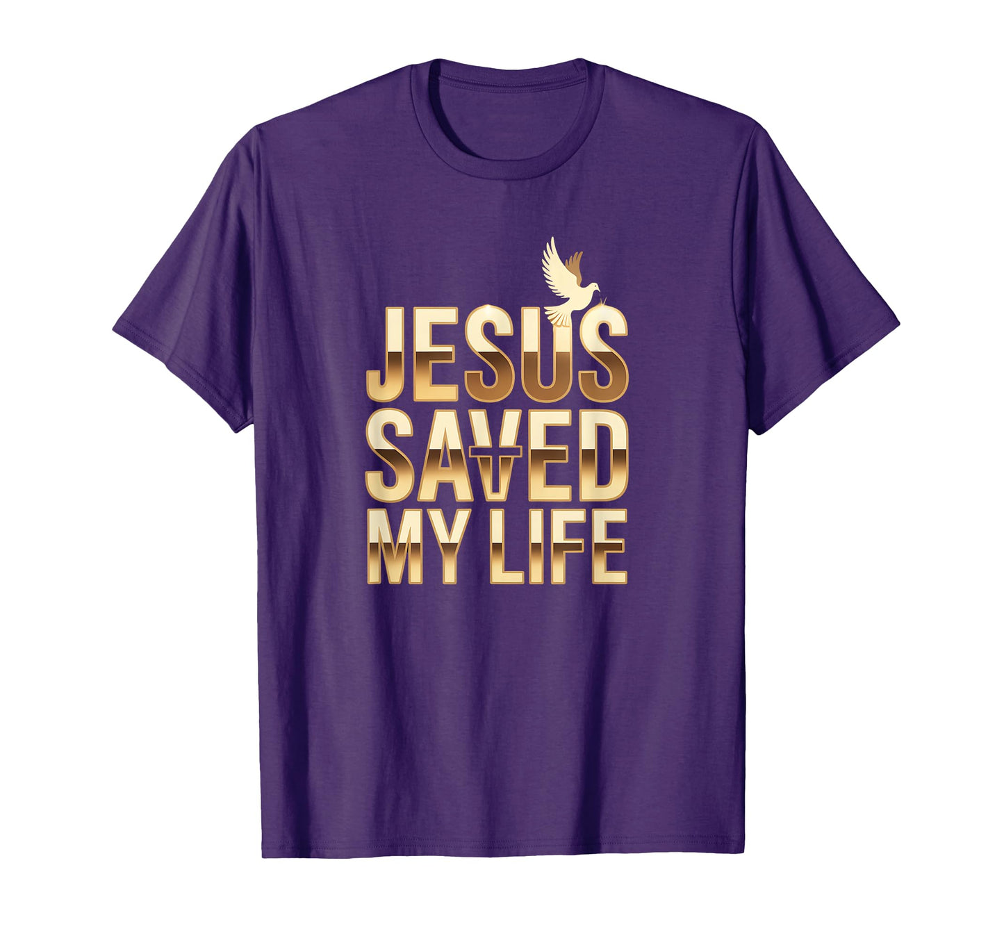 New Jesus Saved My Life for Men Women Christian Dove Cross T-Shirt