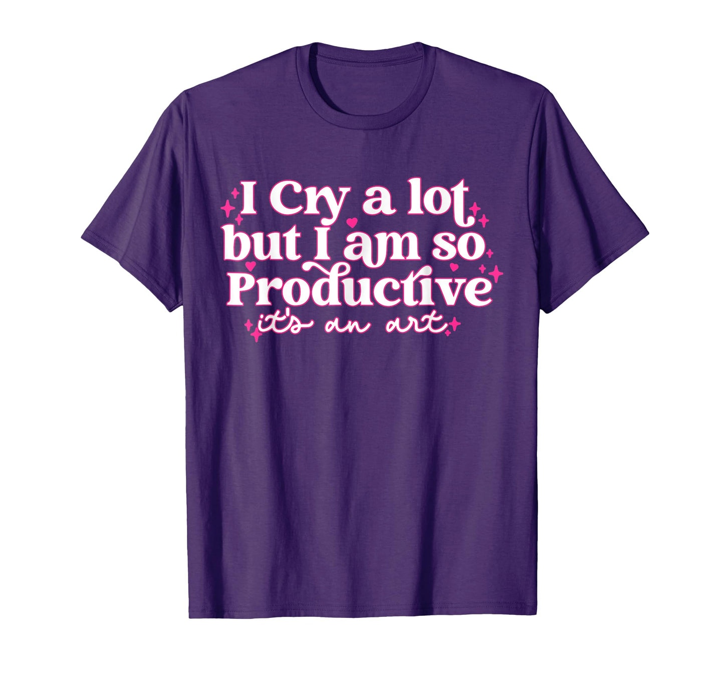 Retro I Cry A Lot But I Am So Productive Funny Trending Meme T-Shirt
