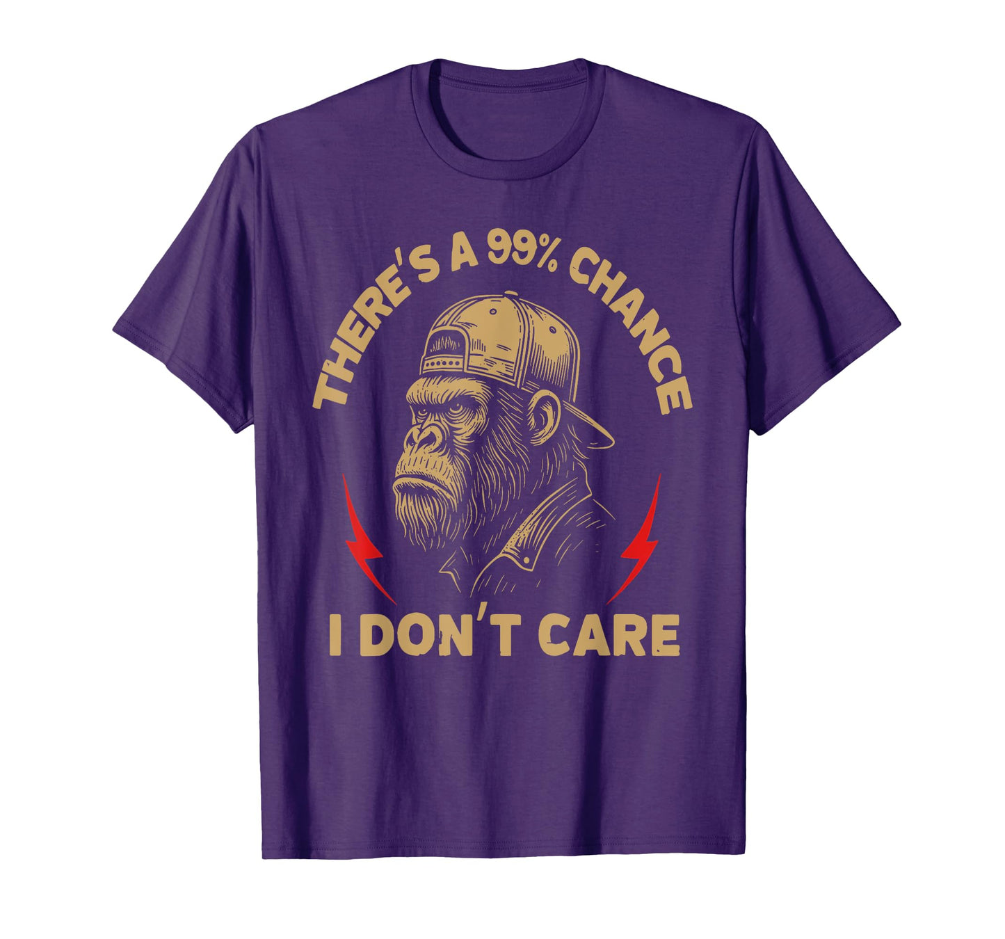 There's A 99% Chance I Don't Care Funny Monkey Men T-Shirt