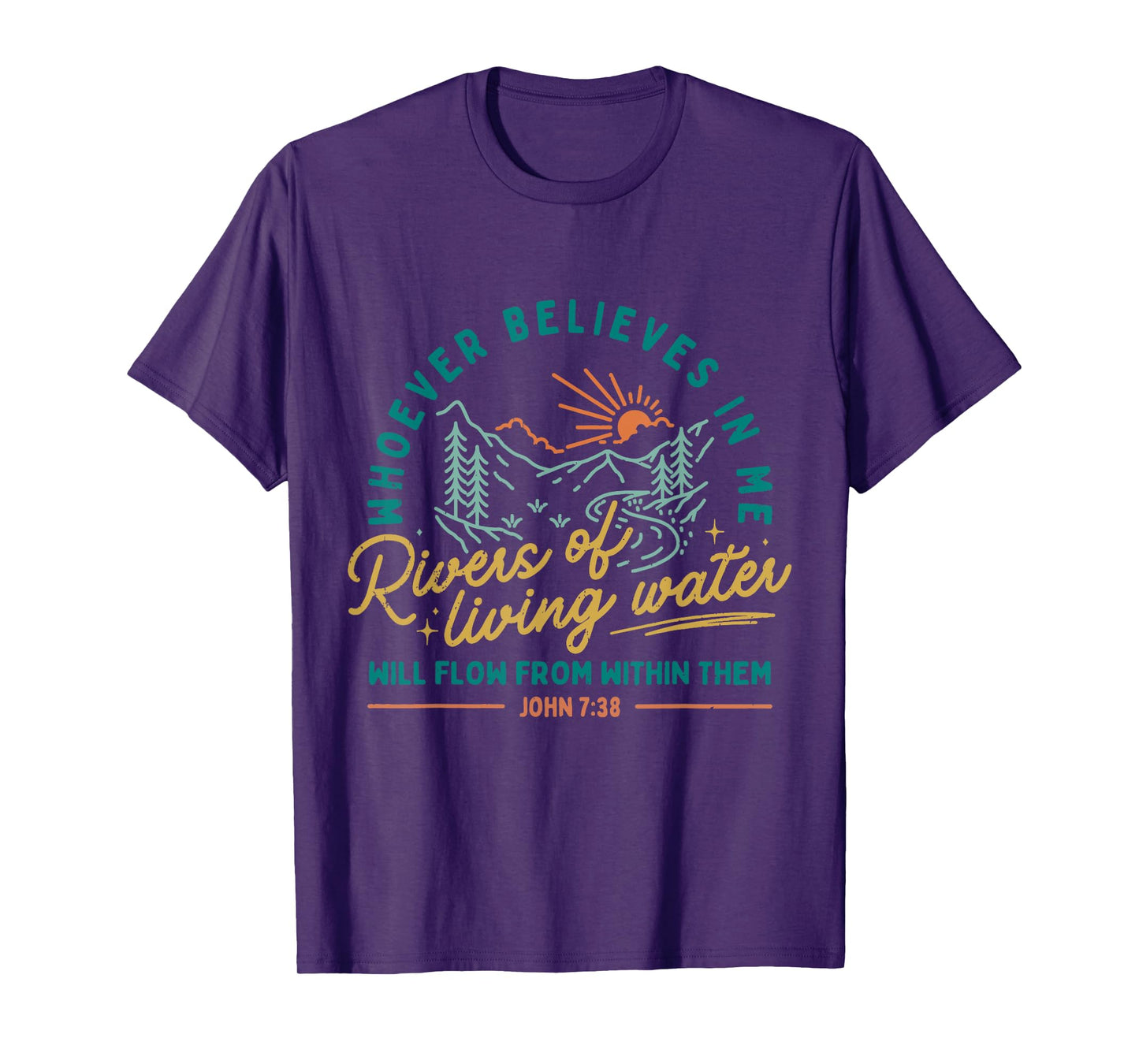 Rivers of Living Water John 7:38 Retro T-Shirt