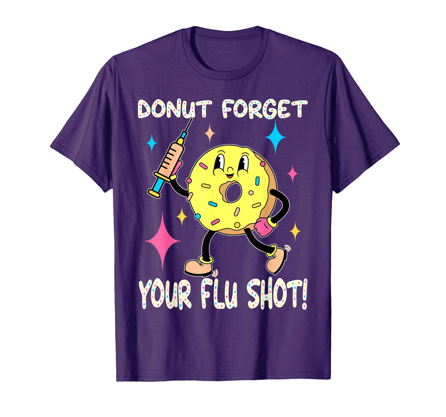 flu shot nurse medical funny nursing flu cold season donut T-Shirt