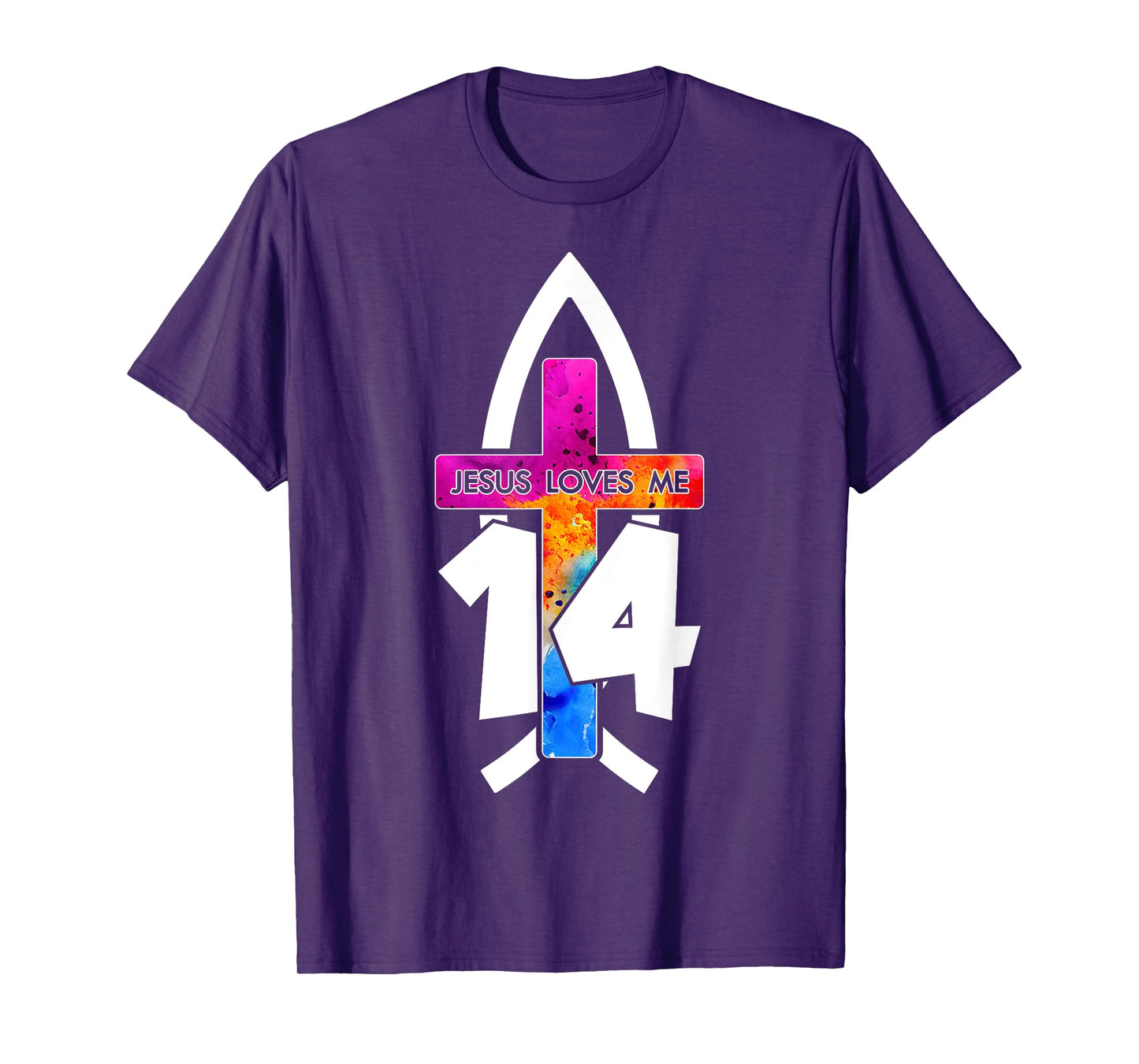 Jesus Loves ME 14 Religious 14 Years Jesus 14TH Birthday T-Shirt