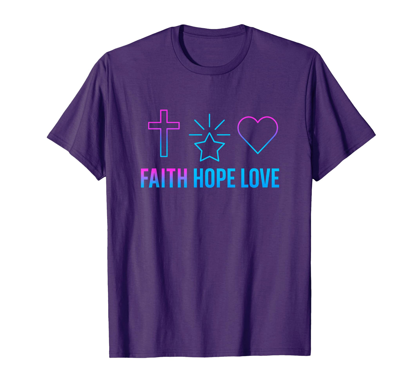 Faith Hope Love Christian Symbols Retro Style T-Shirt