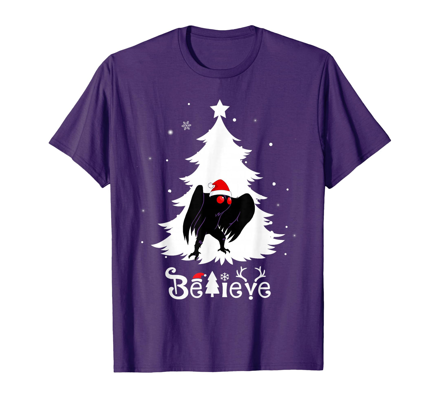 Funny Mothman Believe Christmas Cryptid Point Pleasant T-Shirt