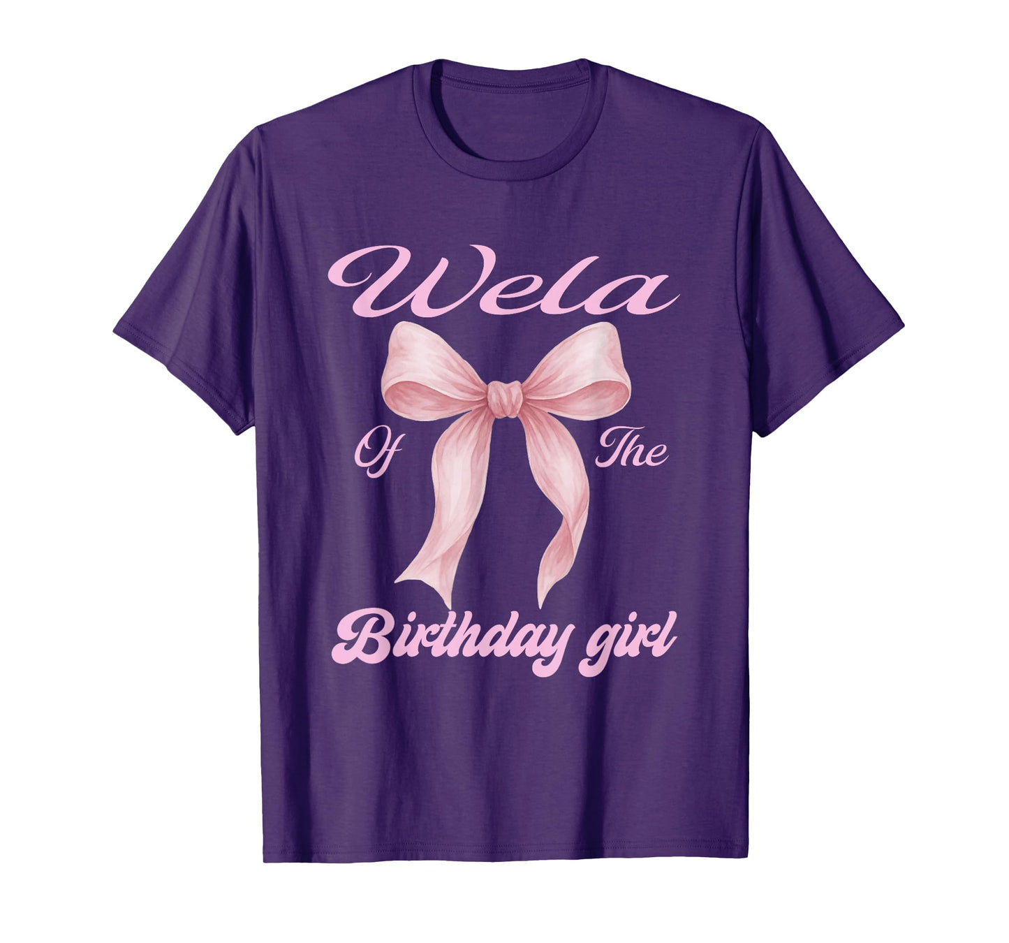 Wela of The Birthday Girl Family Pink Coquette Bow T-Shirt