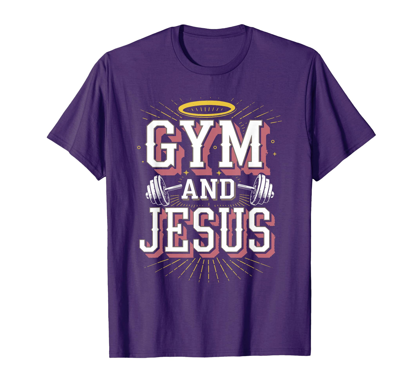 Gym and Jesus Faith Fitness Design T-Shirt