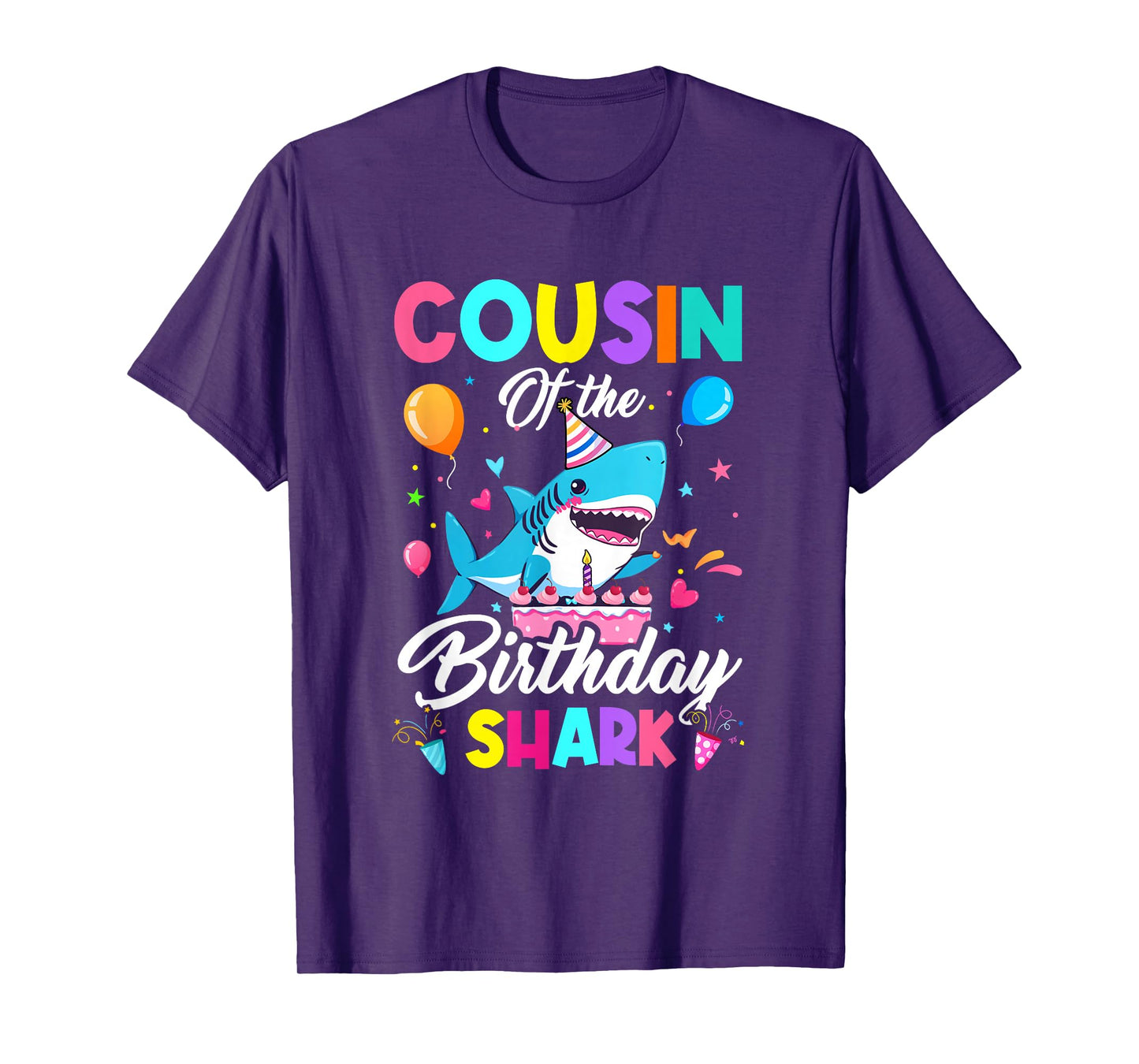 Cousin Of The Shark Birthday Boy Girl Party Family Group T-Shirt