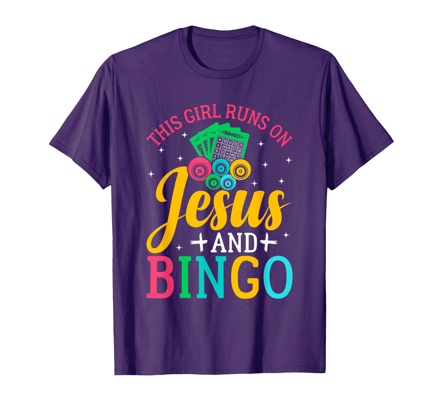 This girl runs on Jesus and bingo funny christian faith T-Shirt