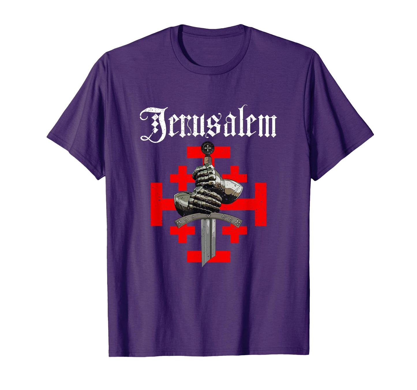 Jerusalem Kingdom Cross Knight Templar Glove And Sword T-Shirt